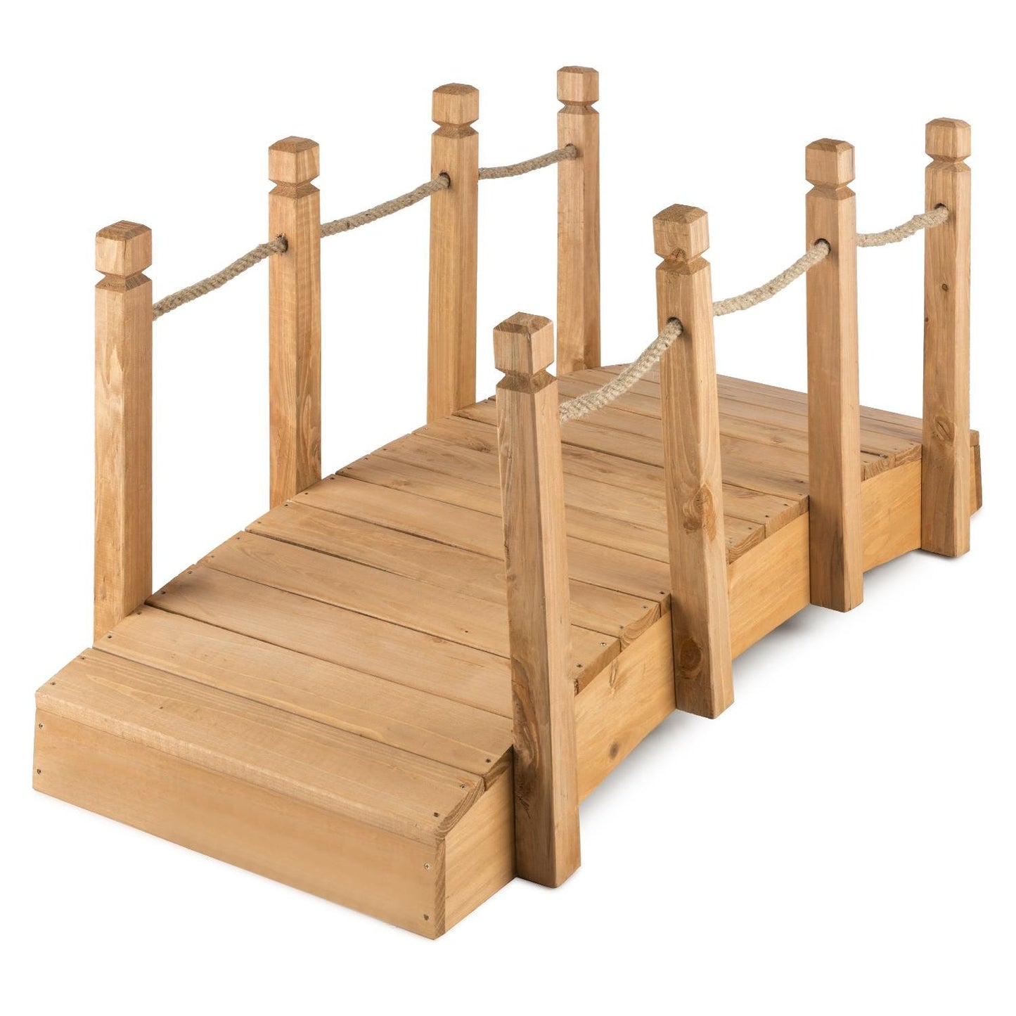 Blumfeldt Rialto Puente de jardín Puente Decorativo (Madera de Pino Maciza, Resistente a la Intemperie, tamaño 58x58x122cm)