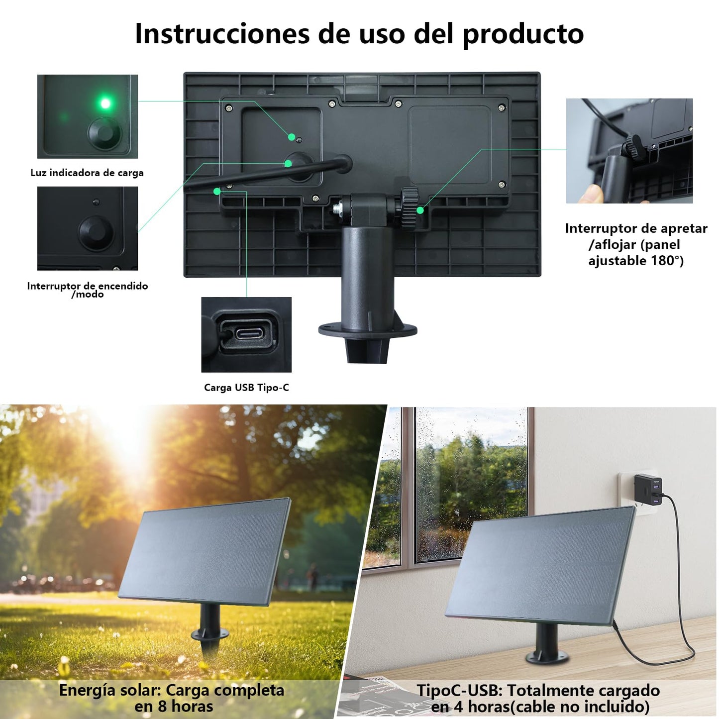 ZOTOYI Guirnaldas Luces Exterior Solar 15 Metros, ST38 Guirnaldas Luminosas de Exterior Solar con 24+2 LED Bombillas, 4 Modos Luz, IP65 Impermeable luces exterior solares para Jardín Fiesta Boda
