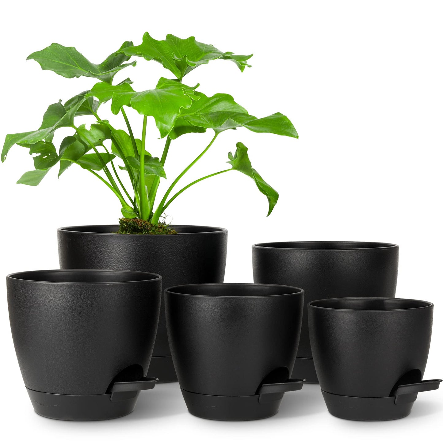 T4u 13/14/15/16.5/18CM macetas de Auto-riego, macetas de Auto-riego con indicador de Nivel de Agua, macetas de Interior al Aire Libre, macetas de para Las Plantas de la casa de Flores de Hierbas