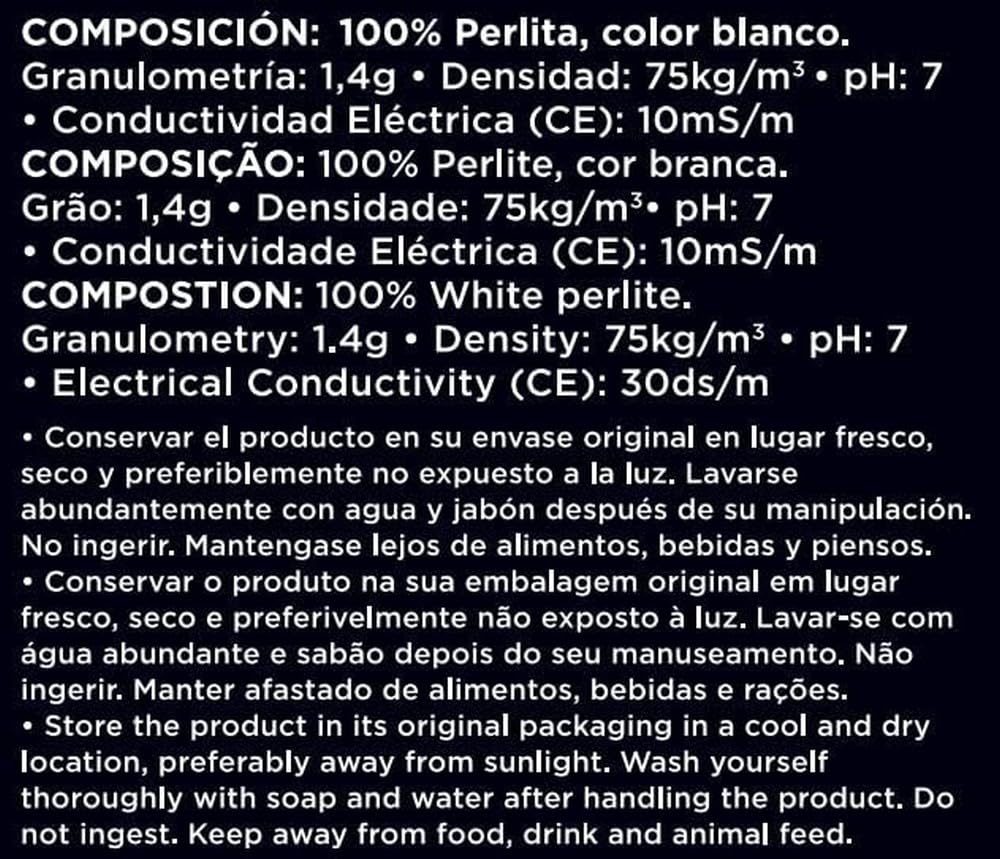 Semillas Batlle - Sustrato Perlita 5 L, Color Blanco y turquesa