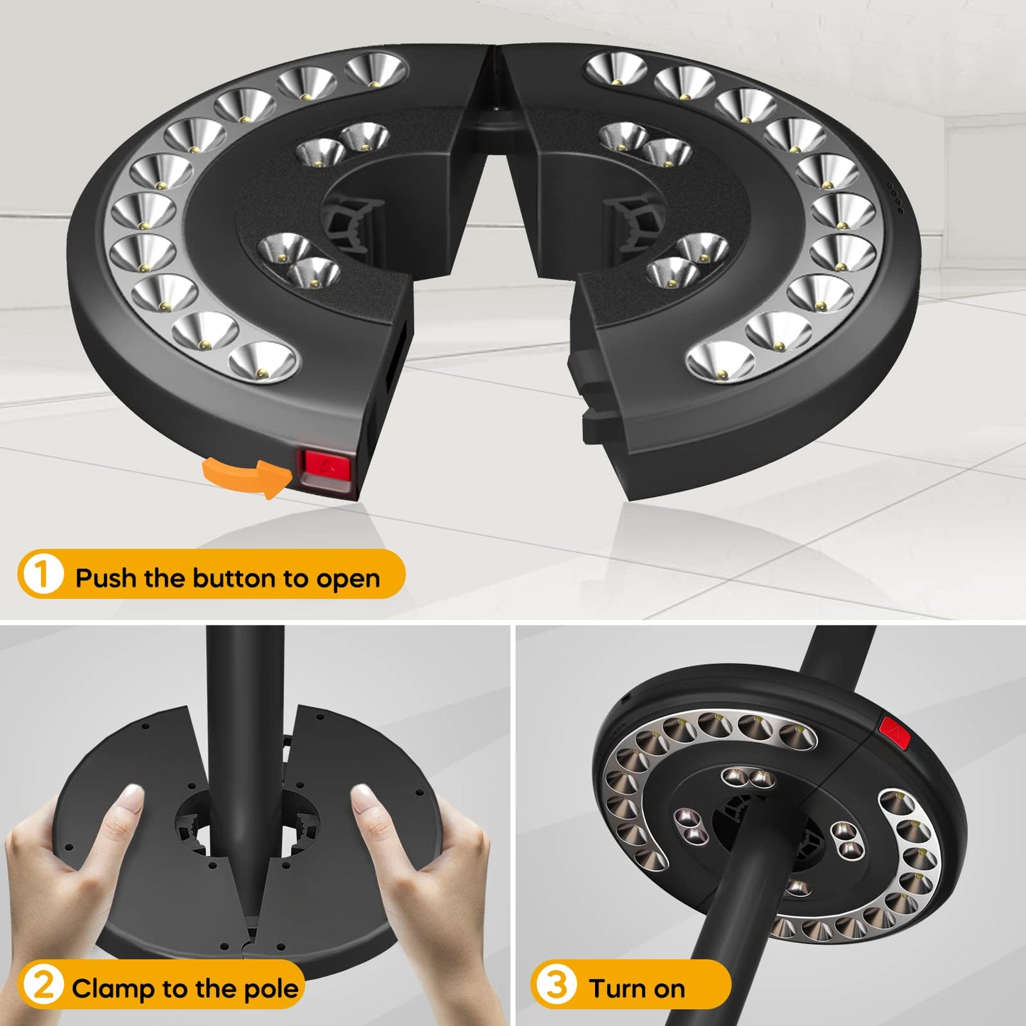 Luces para Sombrillas, Eletorot Luz Sombrilla Exterior 3 Modos de Iluminación USB Recargable Lámpara Paraguas Para Piscina, Patio, Terraza, Jardín y Playa