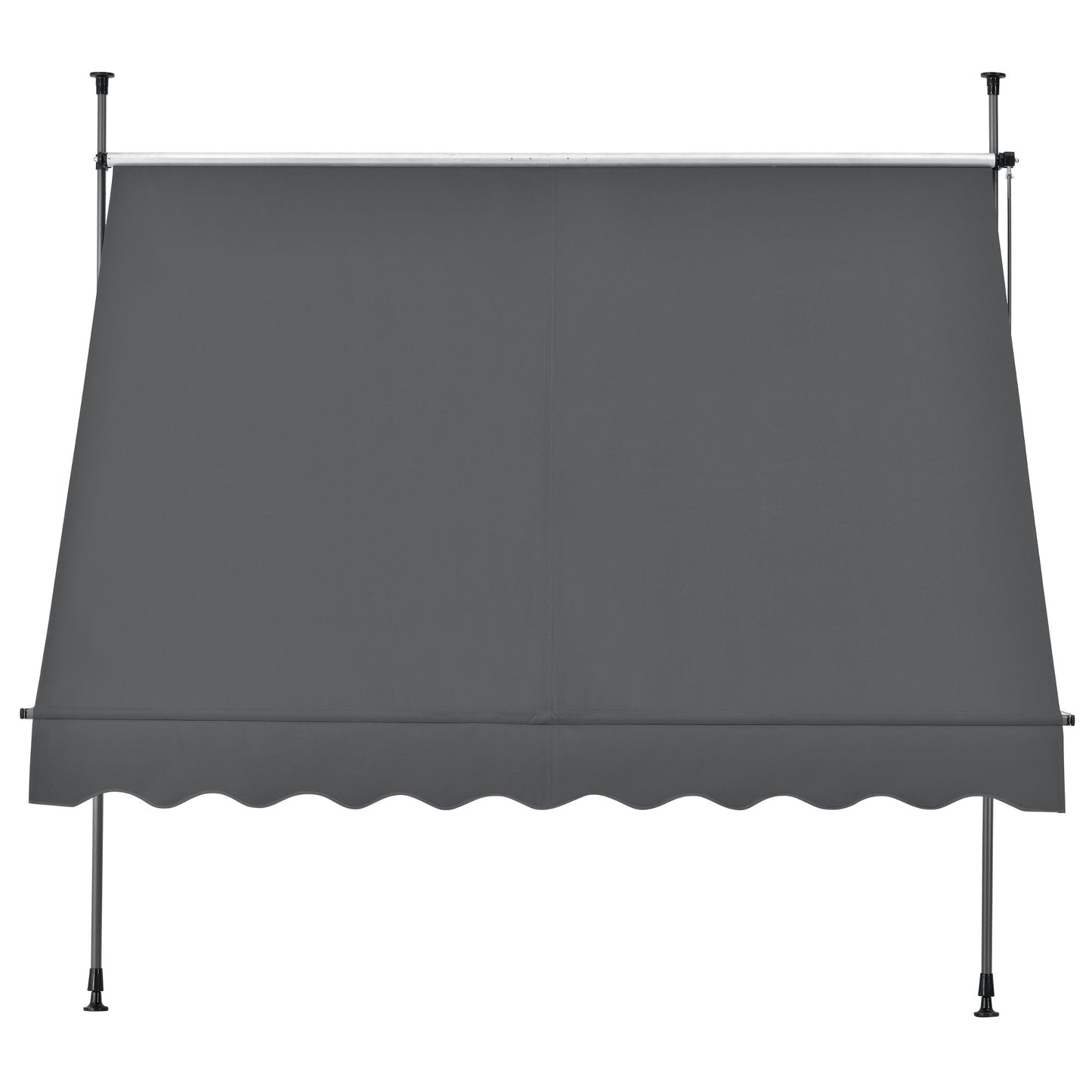 pro.tec Toldo Retráctil Stem Toldos Exterior Terraza Balcón Ajustable en Altura Manual Resistente Protector de Sol Sin Taladrar Acero/Poliéster 150 x 120 x 220-309 cm - Gris