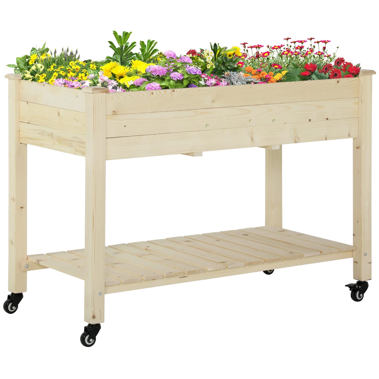 Outsunny Huerto Urbano Mesa Elevado Portátil para Cultivo en Jardín Terraza Mesas de germinación, Multicolor, Único