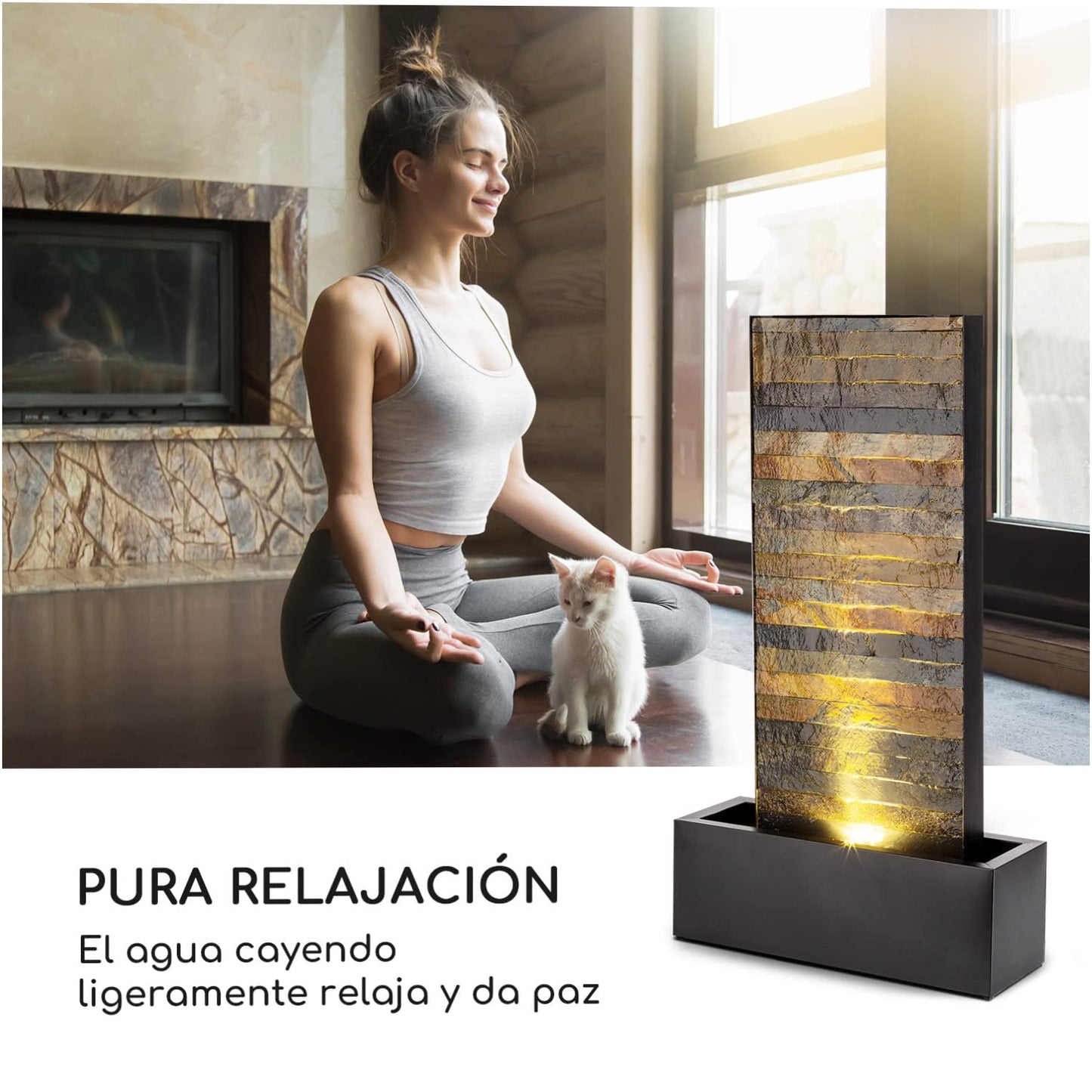 Blumfeldt Raincastle - Fuente para Patio, Circulación Continua del Agua en Circuito Cerrado, 8W, Certificado de protección IPX8, Metal zincado, estética ladrillo, Interior y Exterior, Gris
