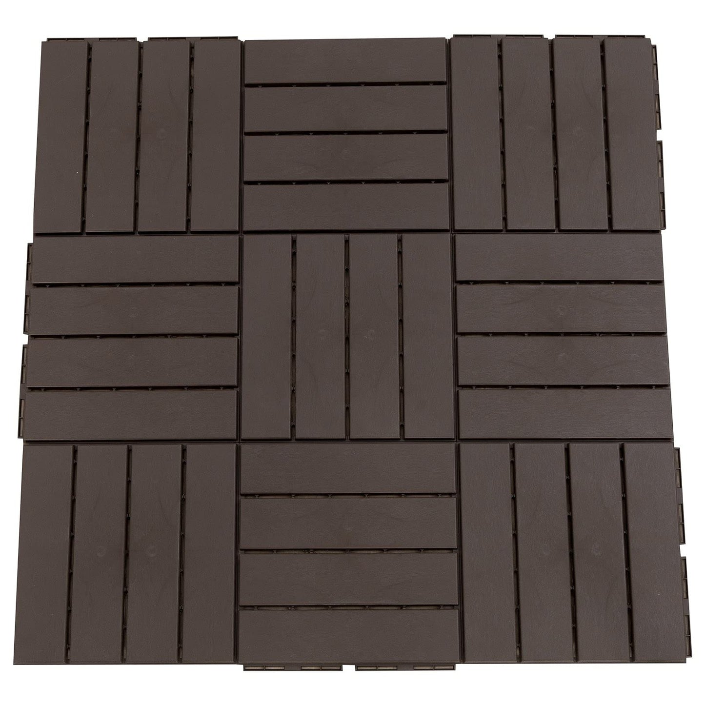 Outsunny Baldosas Cuadradas para Suelos Antideslizantes Exteriores Interiores Paquete de 9 Piezas 0.81 m² 30x30 cm Marrón