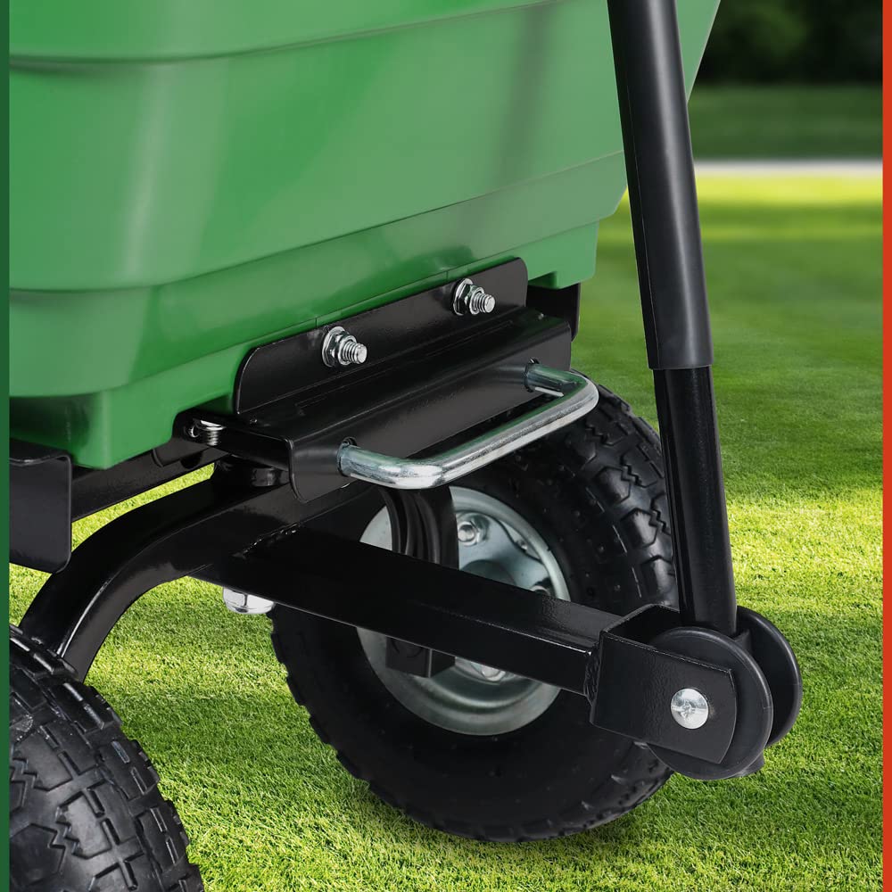Gardebruk® Carretilla de Jardín Plástico Verde Neumático Ø26cm Carga 300Kg Carro de Mano Jardinería Obra