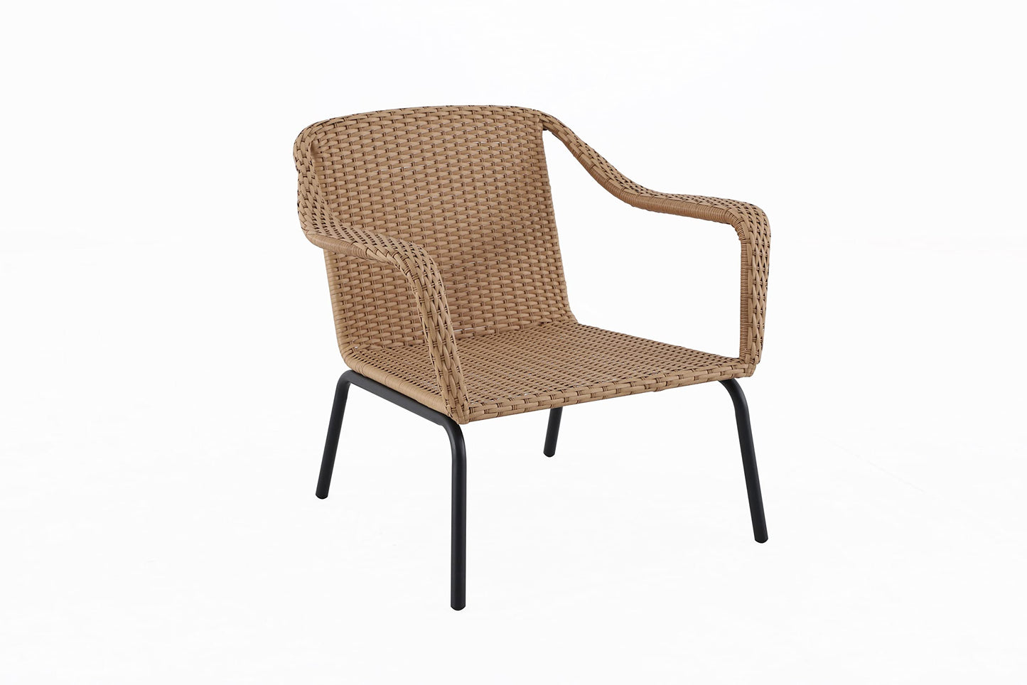 METRO Professional Conjunto Jardin Exterior, 4 Piezas, 1 Mesa, 1 sofá, 2 sillones Individuales, poliratán/Acero/poliéster, Cojines para Sofa, Outdoor, Resistente a la Intemperie, marrón/Negro