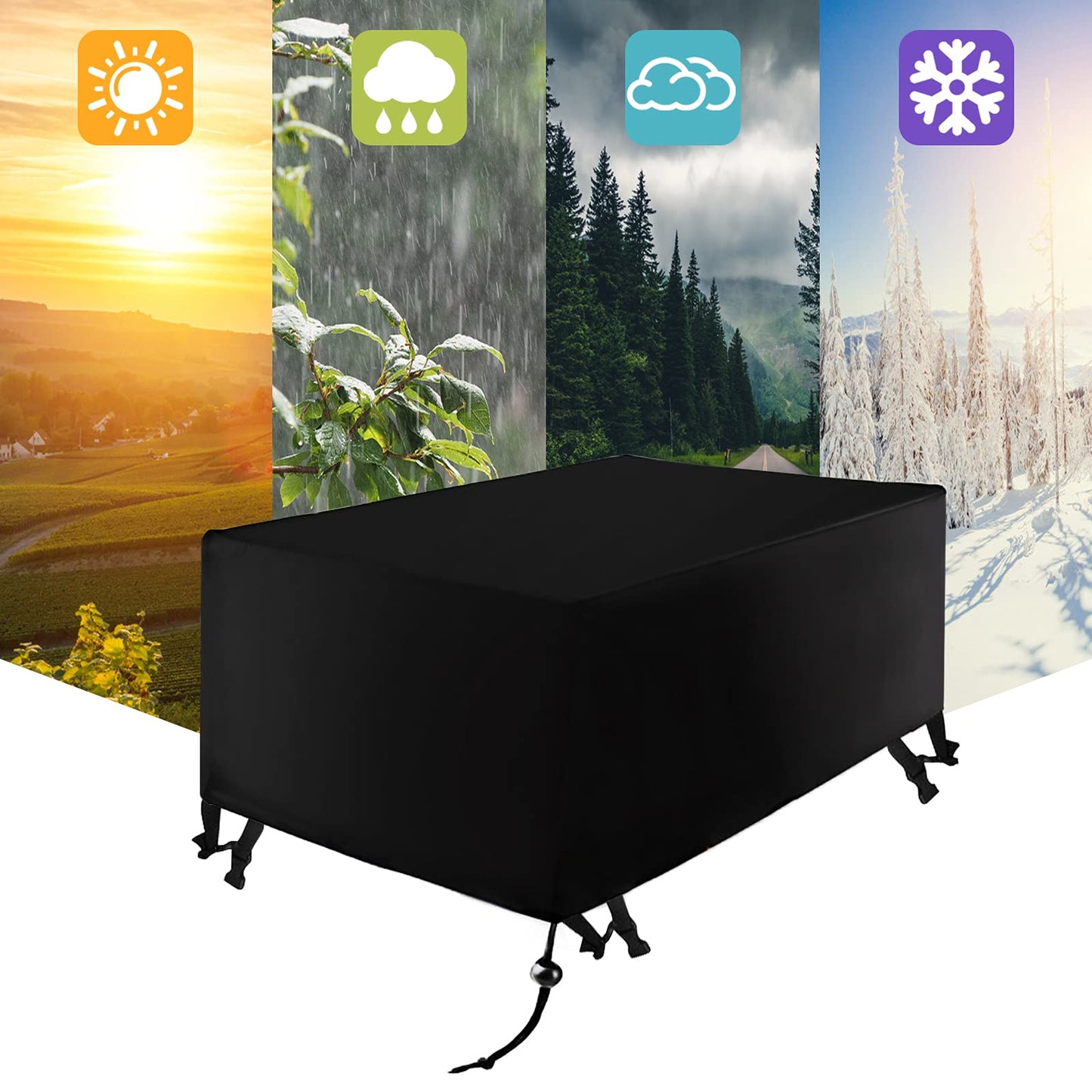 Xiliy Funda para Muebles de Jardín Impermeable Funda para Mesa para Mobiliario de Exterior Mesa Oxford Poliéster 120 x 120 x 74 cm
