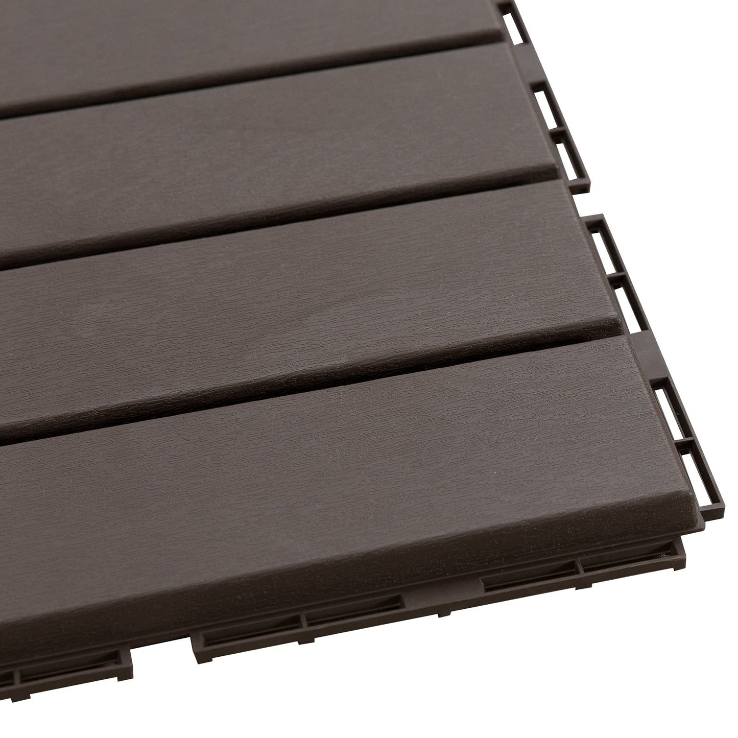 Outsunny Baldosas Cuadradas para Suelos Antideslizantes Exteriores Interiores Paquete de 9 Piezas 0.81 m² 30x30 cm Marrón