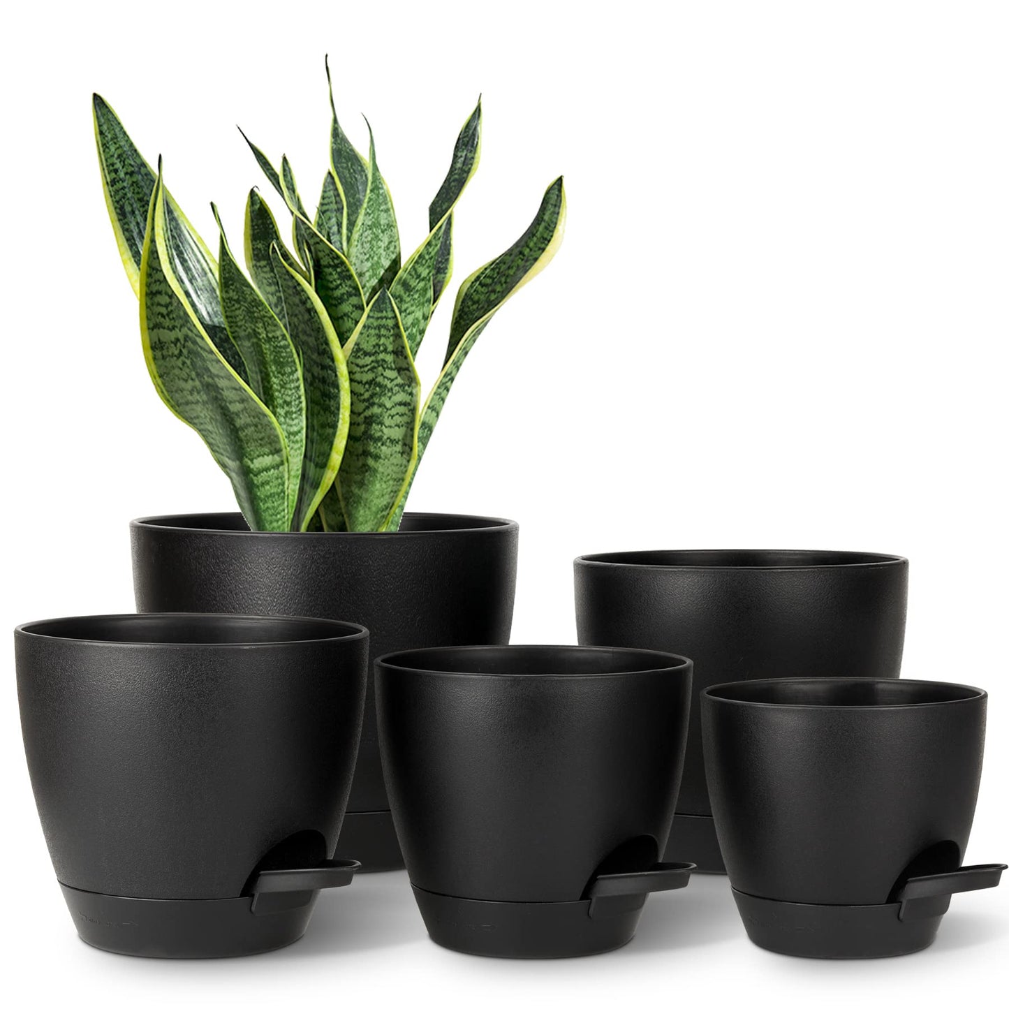 T4u 13/14/15/16.5/18CM macetas de Auto-riego, macetas de Auto-riego con indicador de Nivel de Agua, macetas de Interior al Aire Libre, macetas de para Las Plantas de la casa de Flores de Hierbas