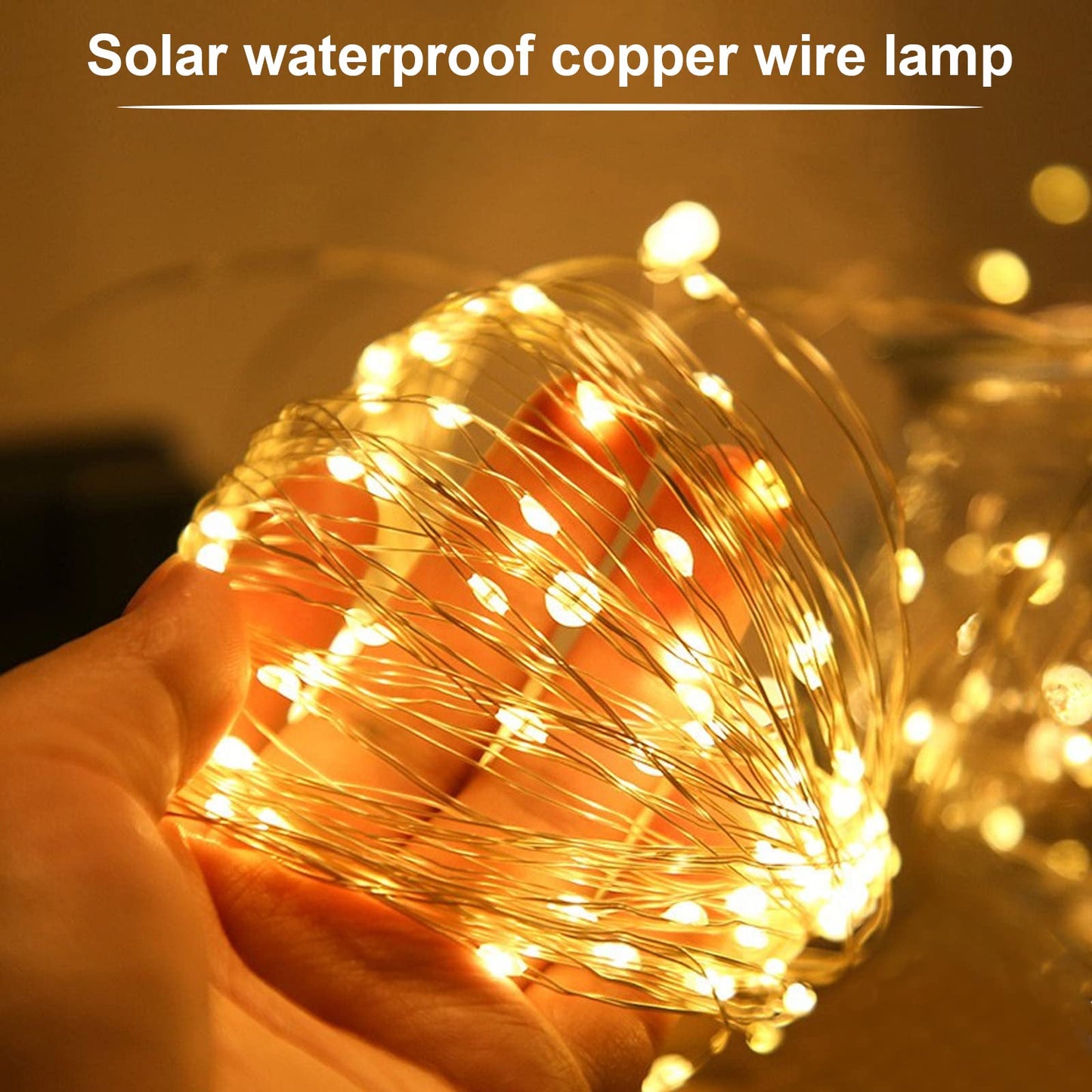 GHONLZIN Guirnaldas Luces Exterior Solar, 2 Paquete 150 Luces LED Solares Exteriores Jardin IP65 Impermeable con 8 Modos de Iluminación, 15M/49Ft Cadena de Luces Decoracion para Navidad,Jardines
