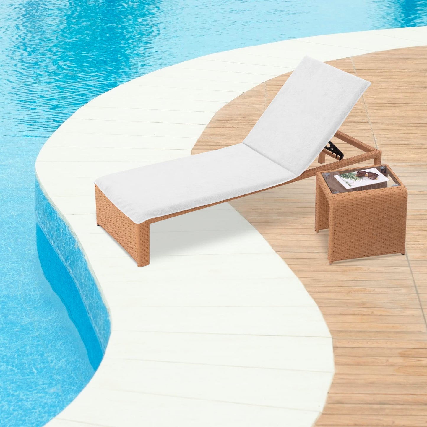 JEMIDI Toalla para Tumbona - Funda de Rizo para colchoneta de Hamaca Exterior de Playa Piscina jardín Camping - Apta para Lavadora - 75 x 200 cm