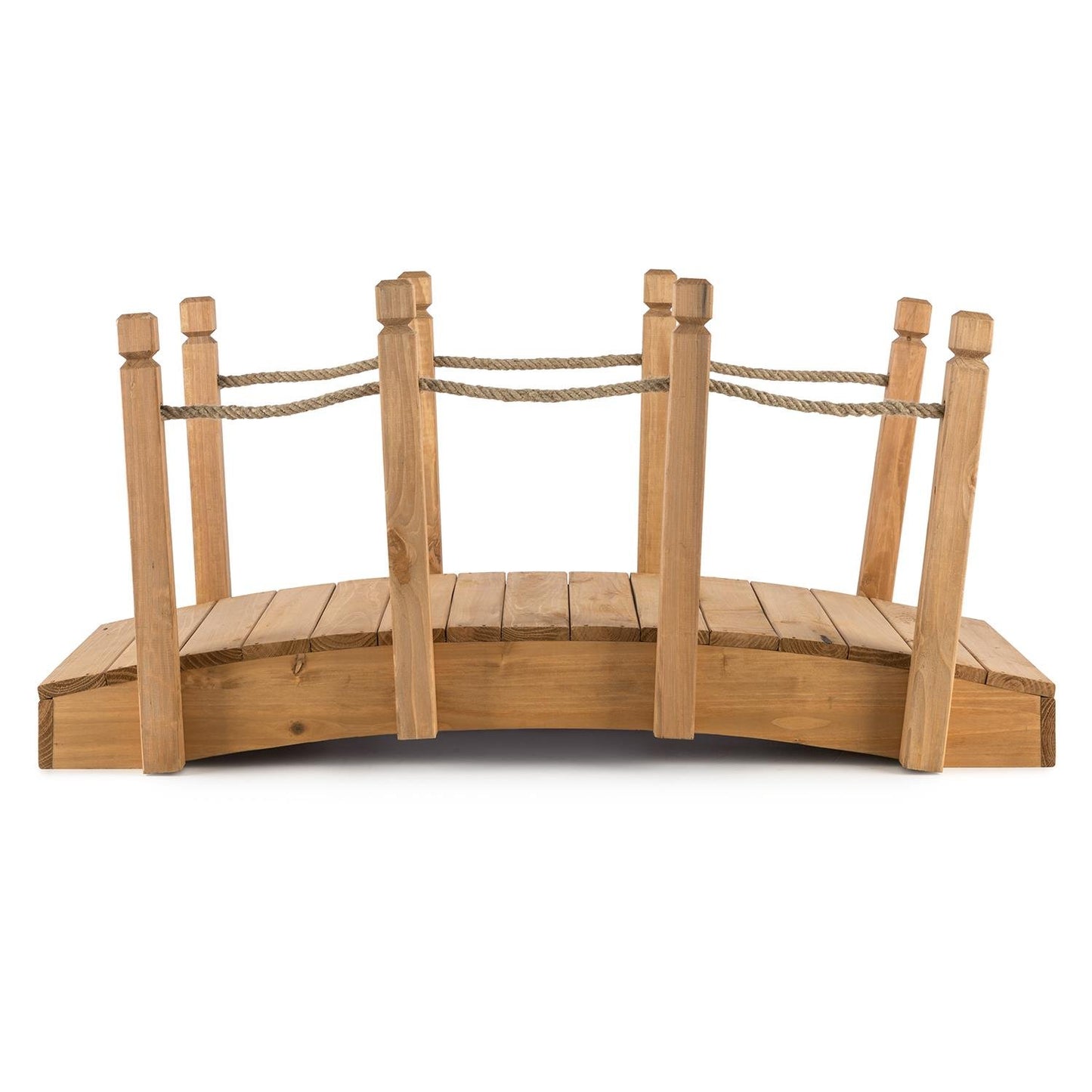 Blumfeldt Rialto Puente de jardín Puente Decorativo (Madera de Pino Maciza, Resistente a la Intemperie, tamaño 58x58x122cm)