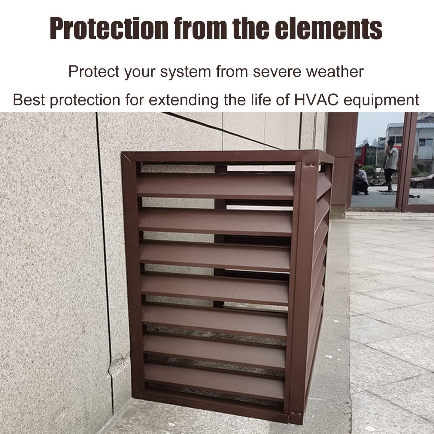 Doorhighpeak Valla para Exteriores Cubierta de Aire Acondicionado Pantalla de privacidad, Divisor de Espacio de aleación de Aluminio para Todo Tipo de Clima Recinto de Bote de Basura