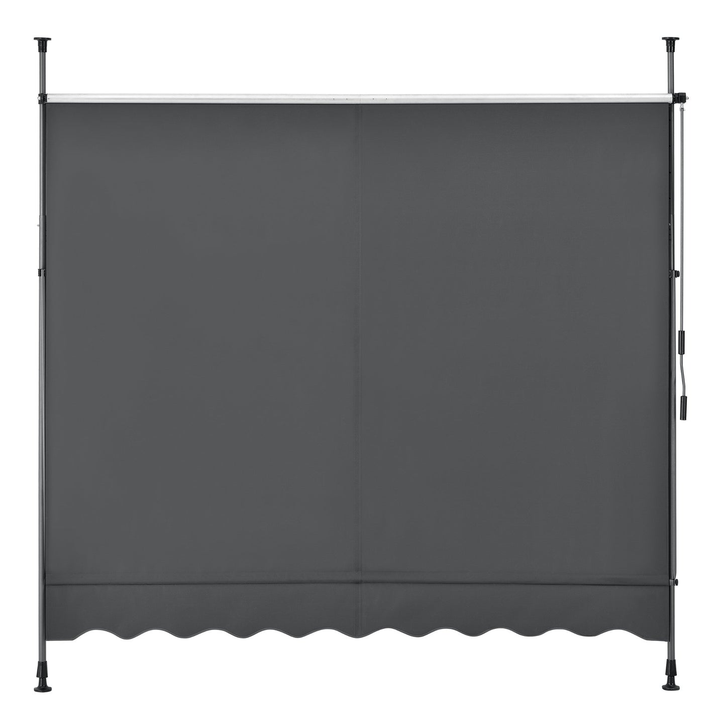 pro.tec Toldo Retráctil Stem Toldos Exterior Terraza Balcón Ajustable en Altura Manual Resistente Protector de Sol Sin Taladrar Acero/Poliéster 150 x 120 x 220-309 cm - Gris