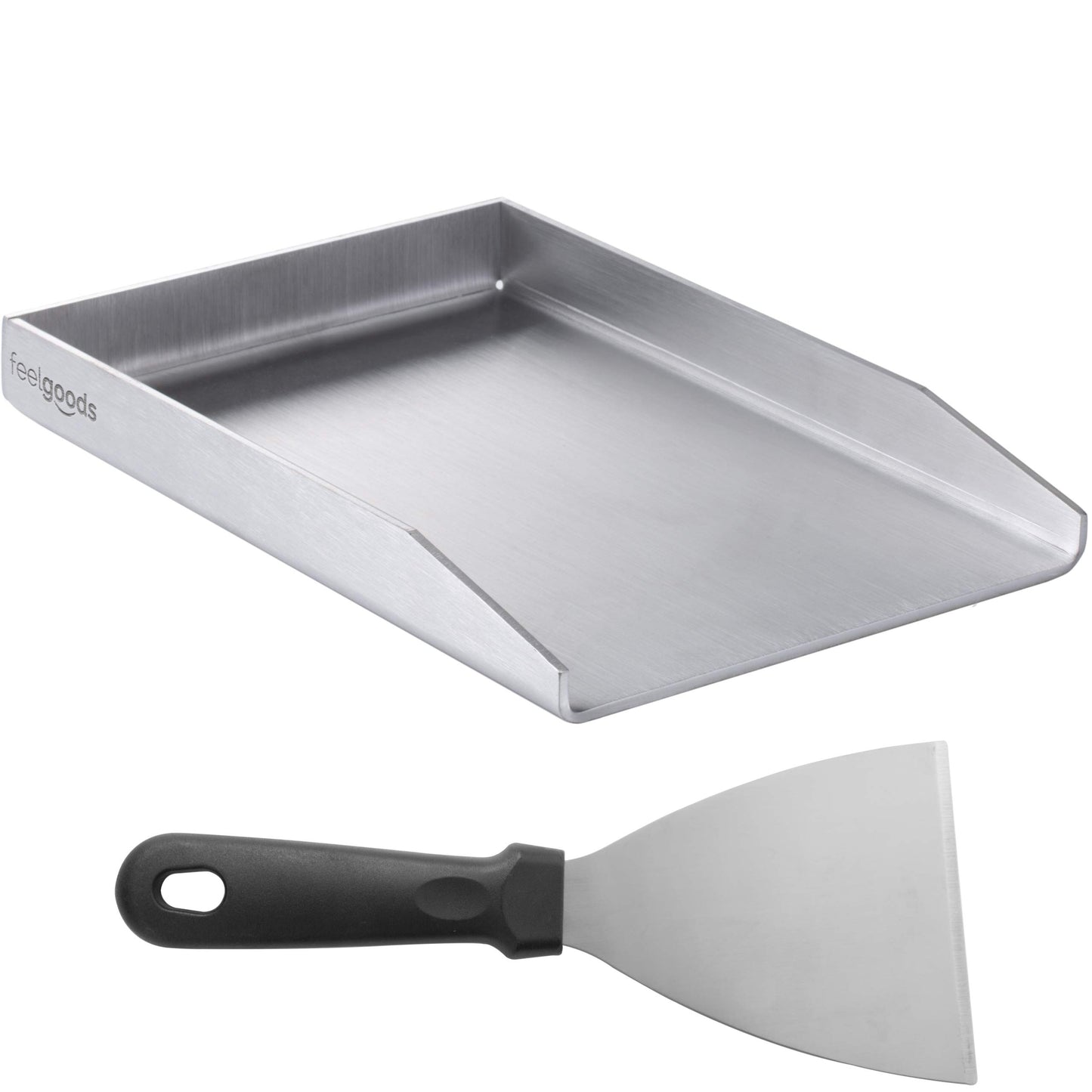 Smartpeas Plancha Barbacoa De Acero Inoxidable 20 X 30 Cm Para Muchas Barbacoas De Carbón & Gas +Raspador Bbq