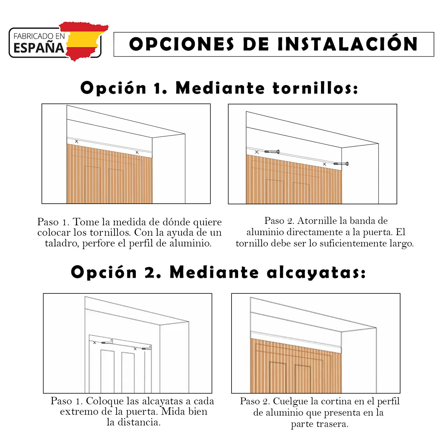 HOME MERCURY – Cortina Plana para Puerta Exterior o Interior, Material PVC – Libre de Insectos (210x90CM, Transparente P5)