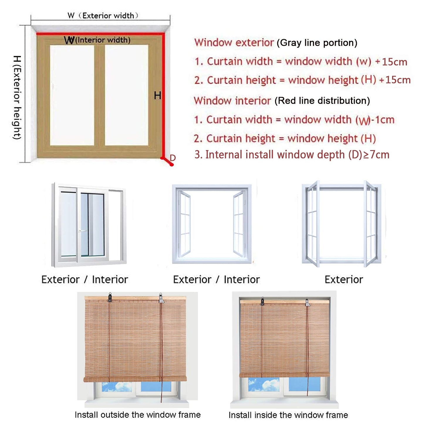 Persiana Bambu Exterior- Persiana Enrollable - de Madera,Estor Filtrado de Luz,Cortina Decorativa Anti-UV a Prueba de Polvo para Interior/Exterior (70x80cm/28x32in)