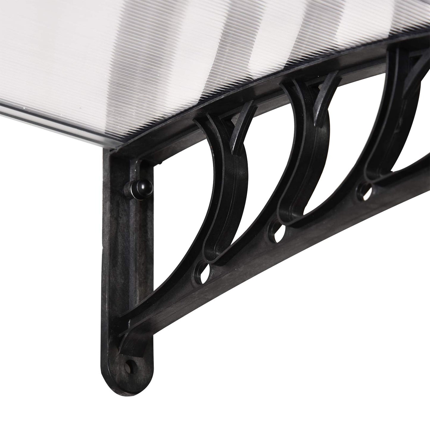 Outsunny Tejadillo de Protección contra Sol y Lluvia Marquesina para Puertas de Exterior Marquesina de Techo Diseño Moderno Aleación de Aluminio Duradero 122x89x24 cm Transparente
