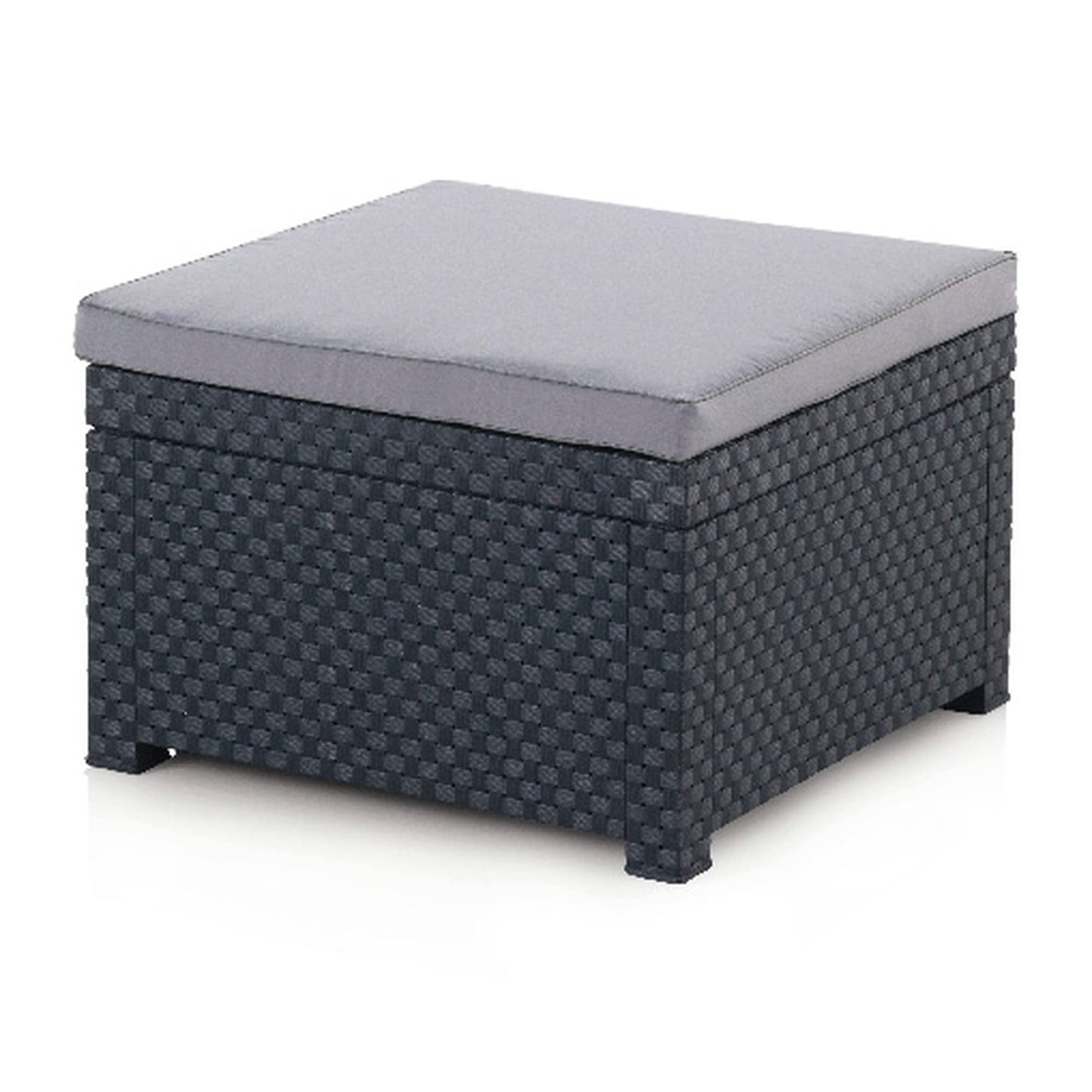 SP Berner - Set de Muebles de Jardín y Terraza Manhattan Color Grafito - Sofá 3 Plazas, 2 Sillones, 1 Puf y Mesa de Centro - Fabricado en España con Plástico Reciclado