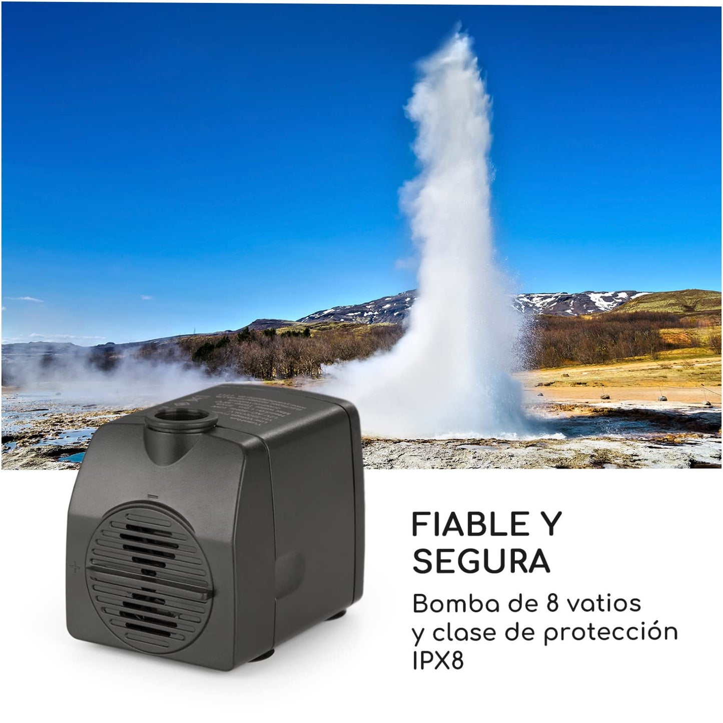 Blumfeldt Raincastle - Fuente para Patio, Circulación Continua del Agua en Circuito Cerrado, 8W, Certificado de protección IPX8, Metal zincado, estética ladrillo, Interior y Exterior, Gris