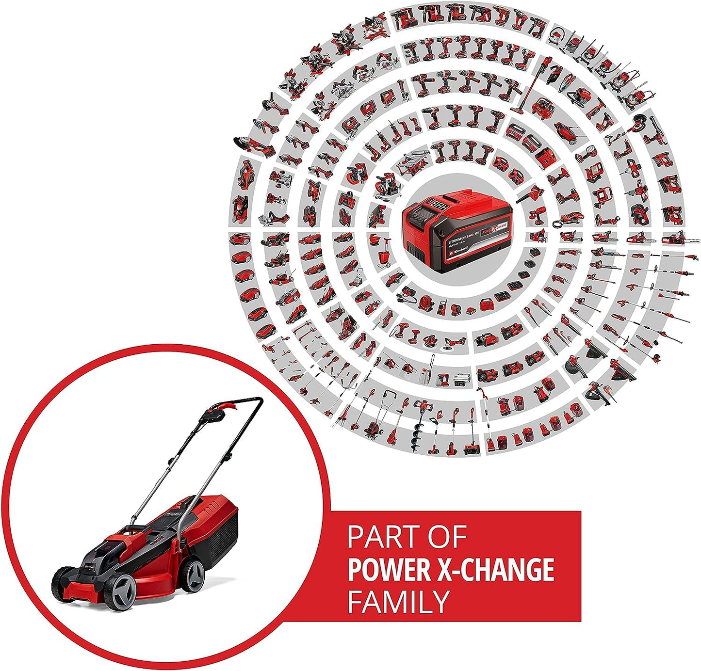 Einhell Cortacésped a batería GE-CM 18/30 Li Kit Power X-Change (18 V, 30 cm ancho de corte, hasta 150 m², Brushless, 25L bolsa recolectora, 30-70 mm altura de corte, con 3,0 Ah batería y cargador)