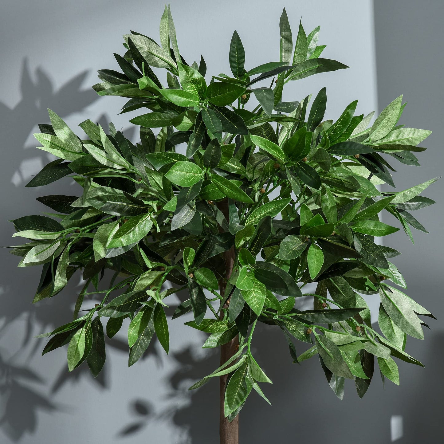 Outsunny 2 Plantas Artificiales de 90 cm de Altura Árboles de Laurel Decorativos con Maceta para Hogar Salón Uso en Interiores Verde