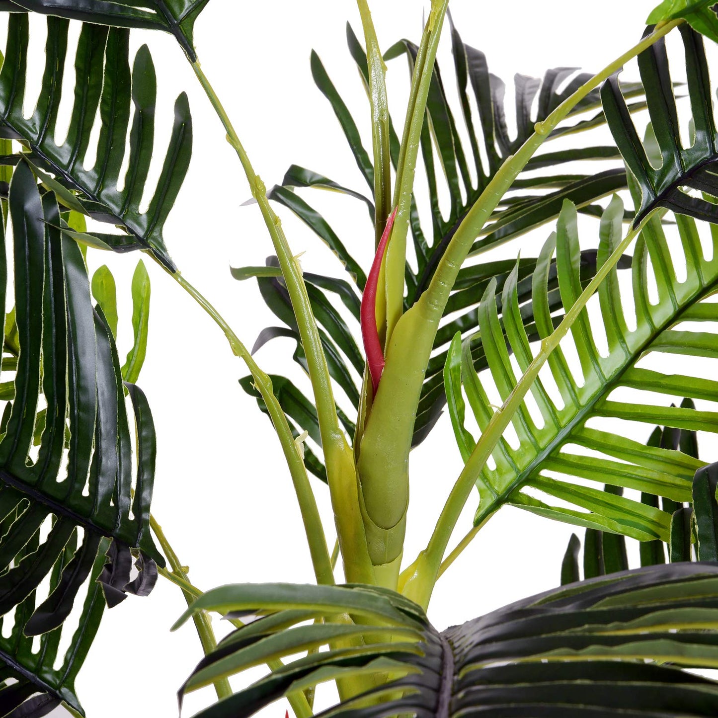 Outsunny Planta Artificial Palmera 150 cm Árbol Artificial con Maceta y Musgo para Decoración Interior Salón Oficina Balcón Ø18x150 cm Verde