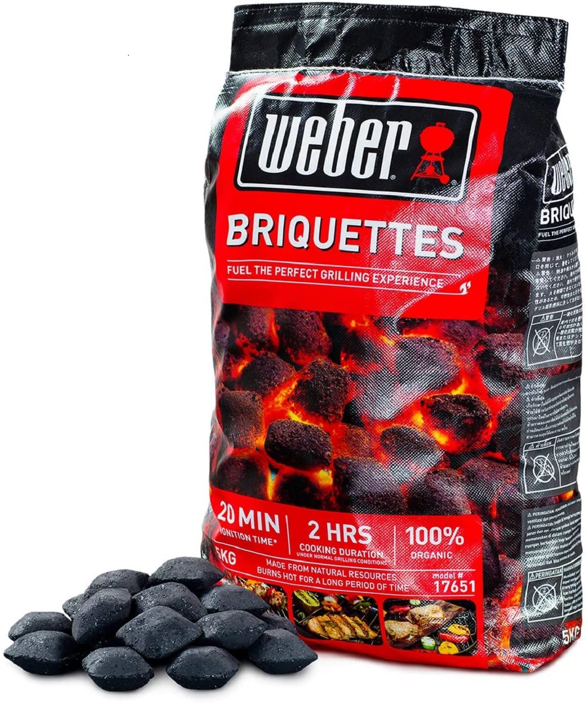 Weber 1759070 - Briquetas 4 kg, Negro