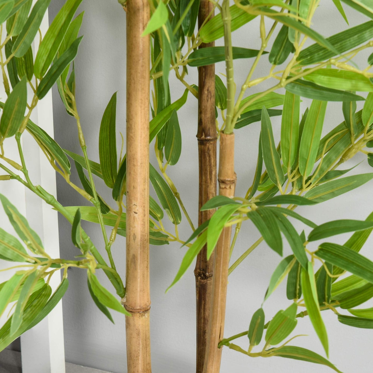 Outsunny Planta Artificial de Bambú 120 cm Árbol Artificial en Maceta Decorativa para Interior Exterior Hogar Salón Oficina Ø15,5x120 cm Verde