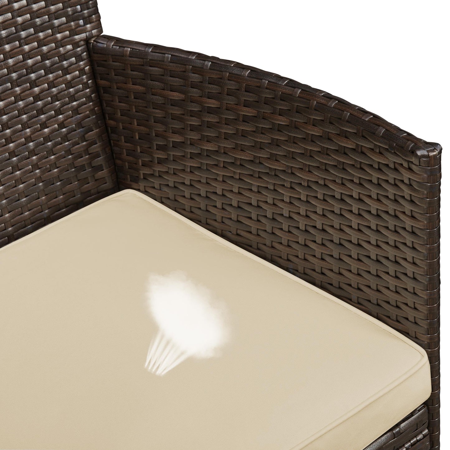 Yaheetech Conjunto de Muebles de Jardín Exterior Juego de Sillas y Mesa Terraza con Cojines Sillas de Ratán PE para Balcon