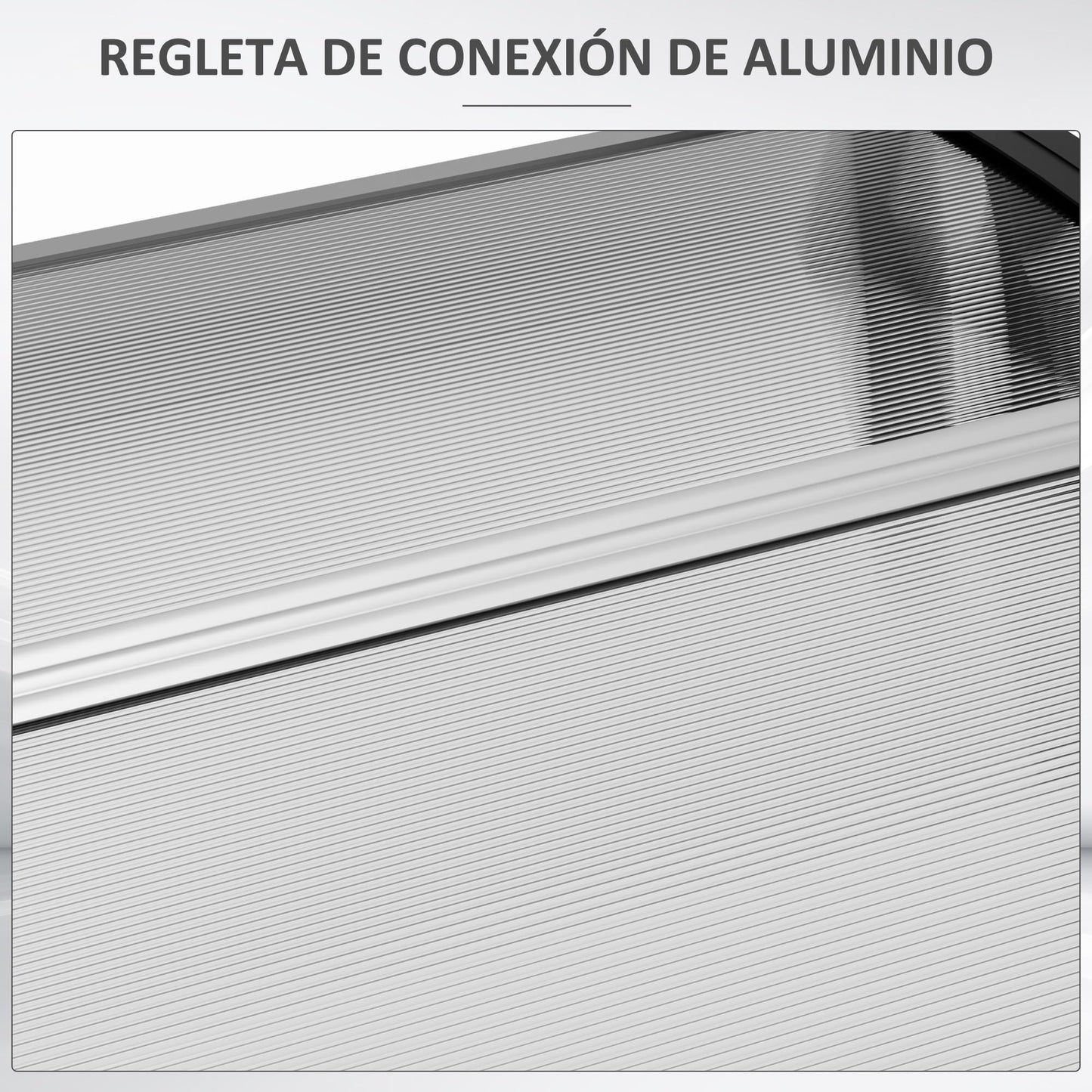 Outsunny Tejadillo de Protección 110x60 cm Marquesina Exterior para Puertas y Ventanas contra Sol y Lluvia con Soporte de PP Policarbonato Transparente