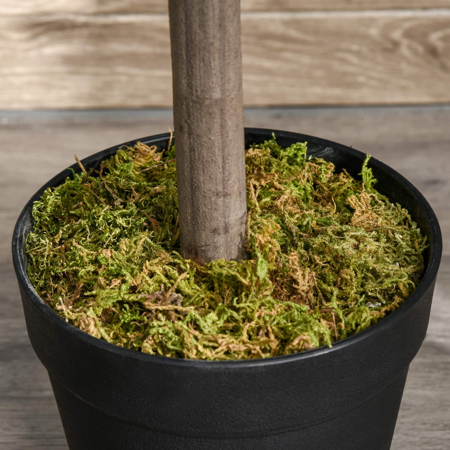 Outsunny 2 Plantas Artificiales de 90 cm de Altura Árboles de Laurel Decorativos con Maceta para Hogar Salón Uso en Interiores Verde