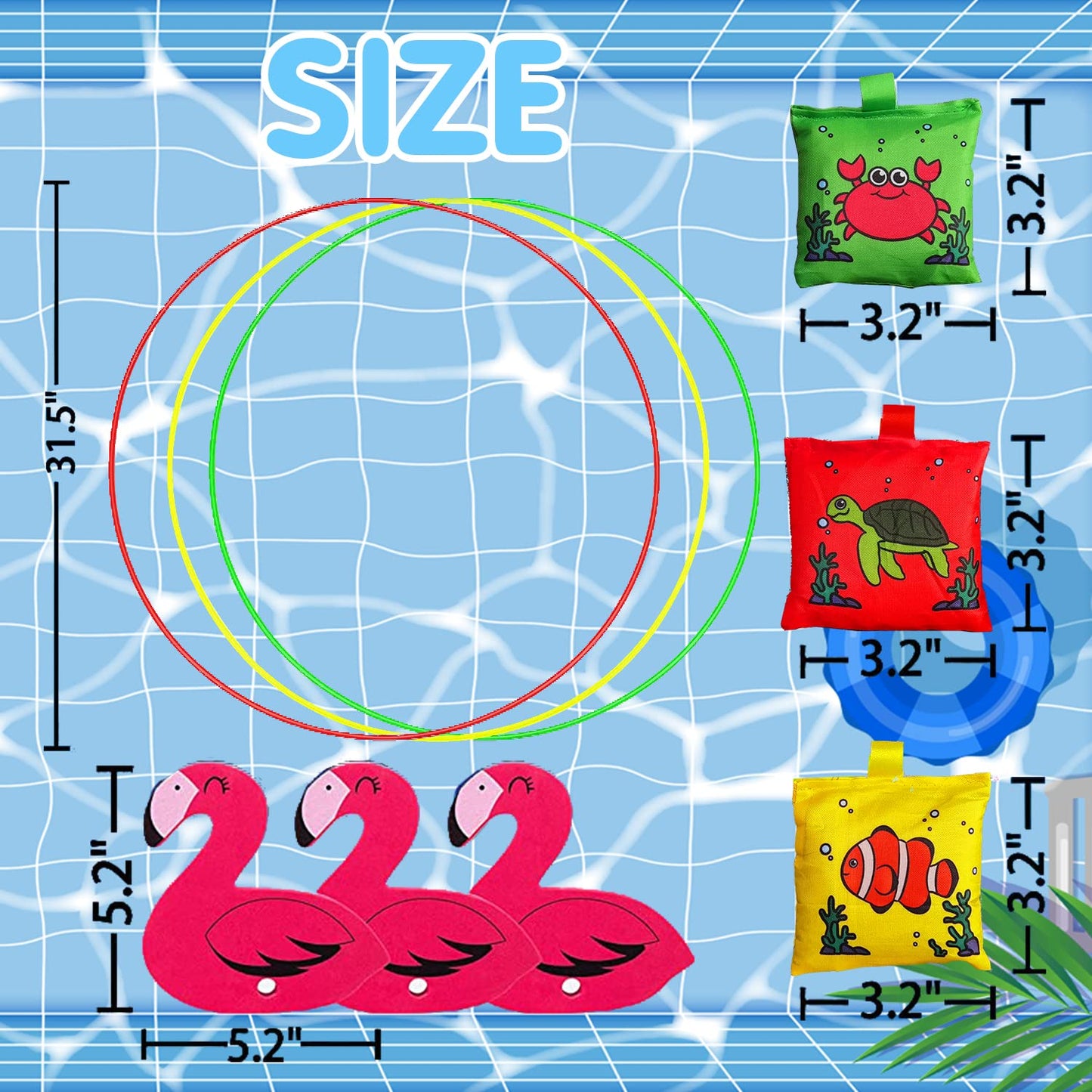 Anillos de Buceo para el Agua,Juguetes de Buceo,Anillos de Buceo, Juguetes para la Piscina Juego de Anillos de Buceo,Juguetes para el Buceo en la Piscina,Juguetes Subacuáticos para Niños