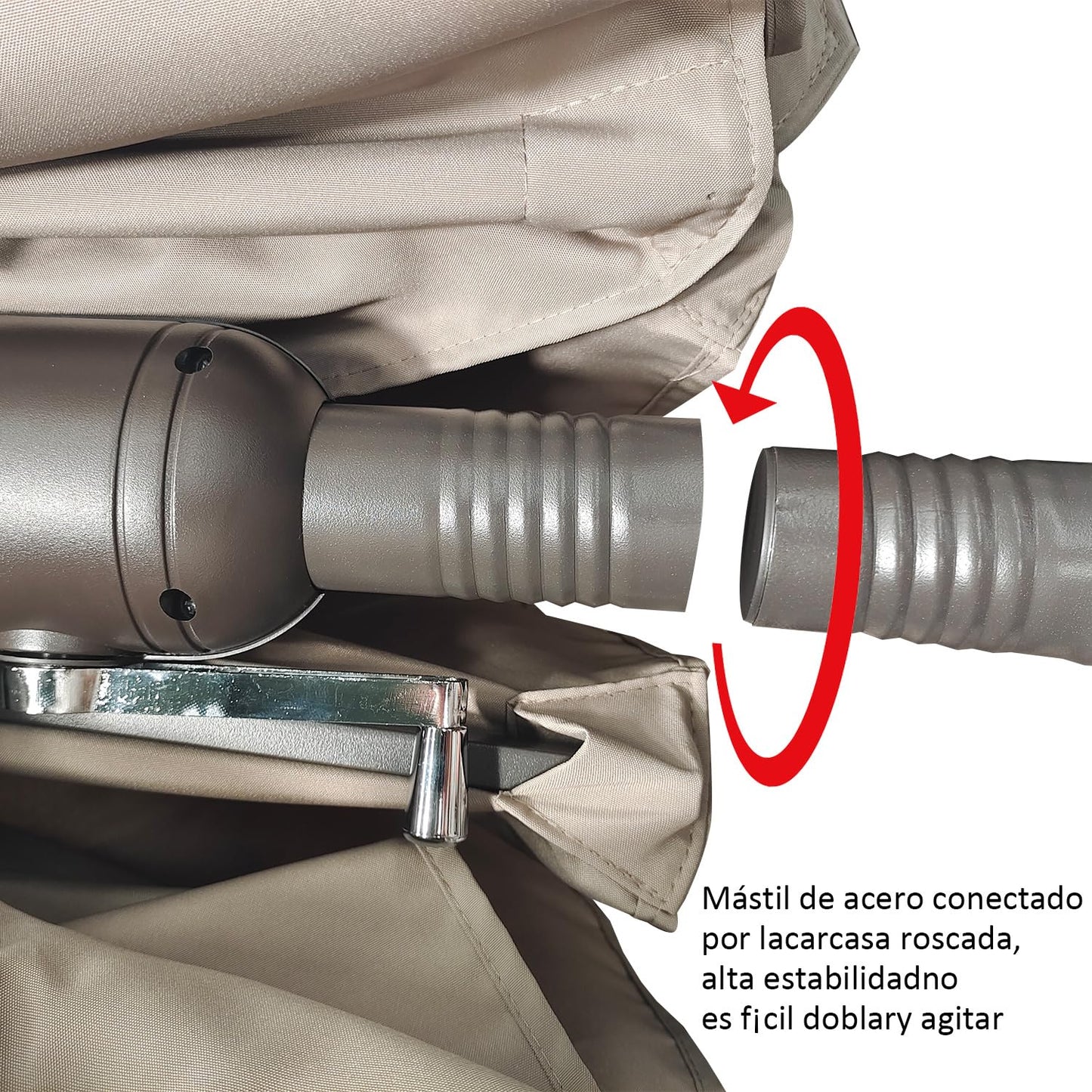 Outsunny Sombrilla Parasol Doble para Jardín Sombrilla Gigantede para Playa Carpas Toldos de Terraza Tela de Poliéster Protección Solar UV 4.6x2.7x2.4m Crema