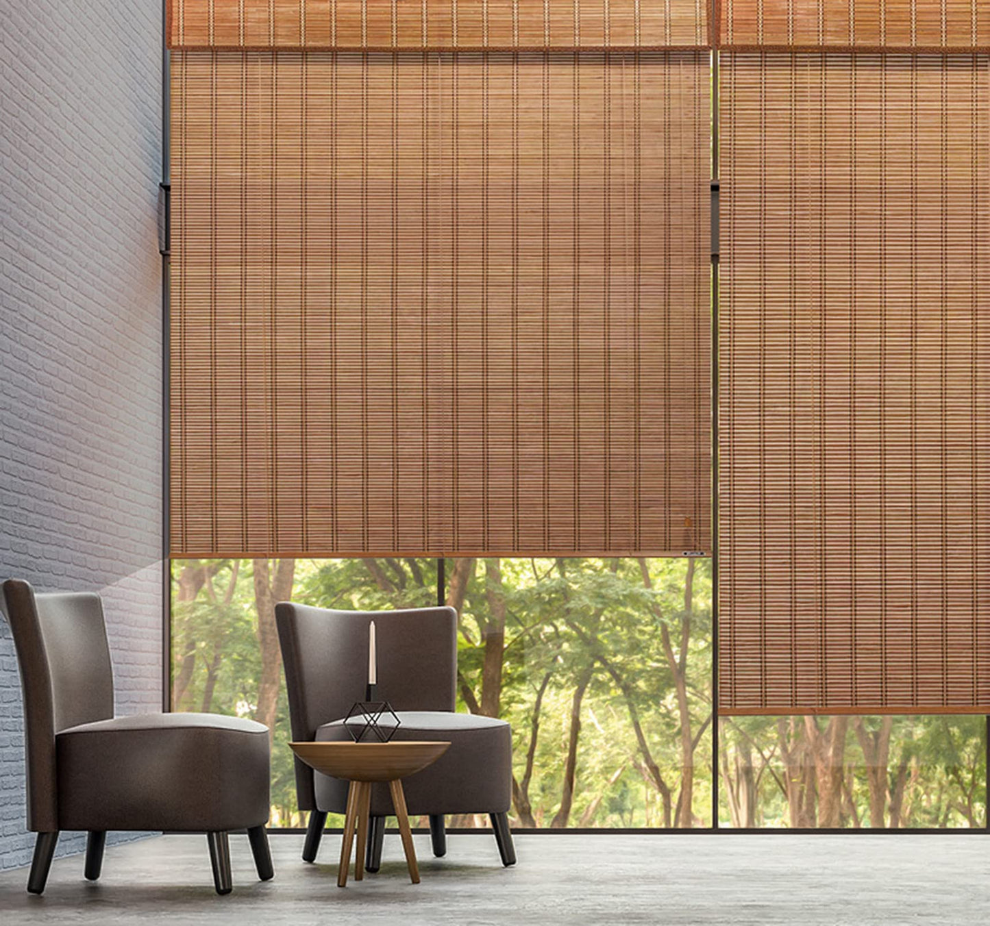 Persiana Bambu Exterior- Persiana Enrollable - de Madera,Estor Filtrado de Luz,Cortina Decorativa Anti-UV a Prueba de Polvo para Interior/Exterior (70x80cm/28x32in)