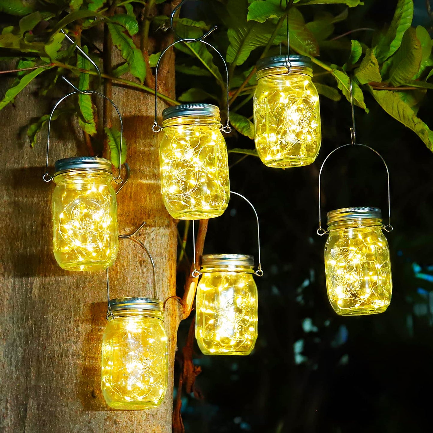 HOYIBO Farolillos Solares para Jardin - 6 Piezes 30 Led Iluminacion Impermeable Ip65 Lámparas Solares Exterior para Decorativas Navidad Habitacion Fiesta Terraza Jardín Bodas Hogar Arboles