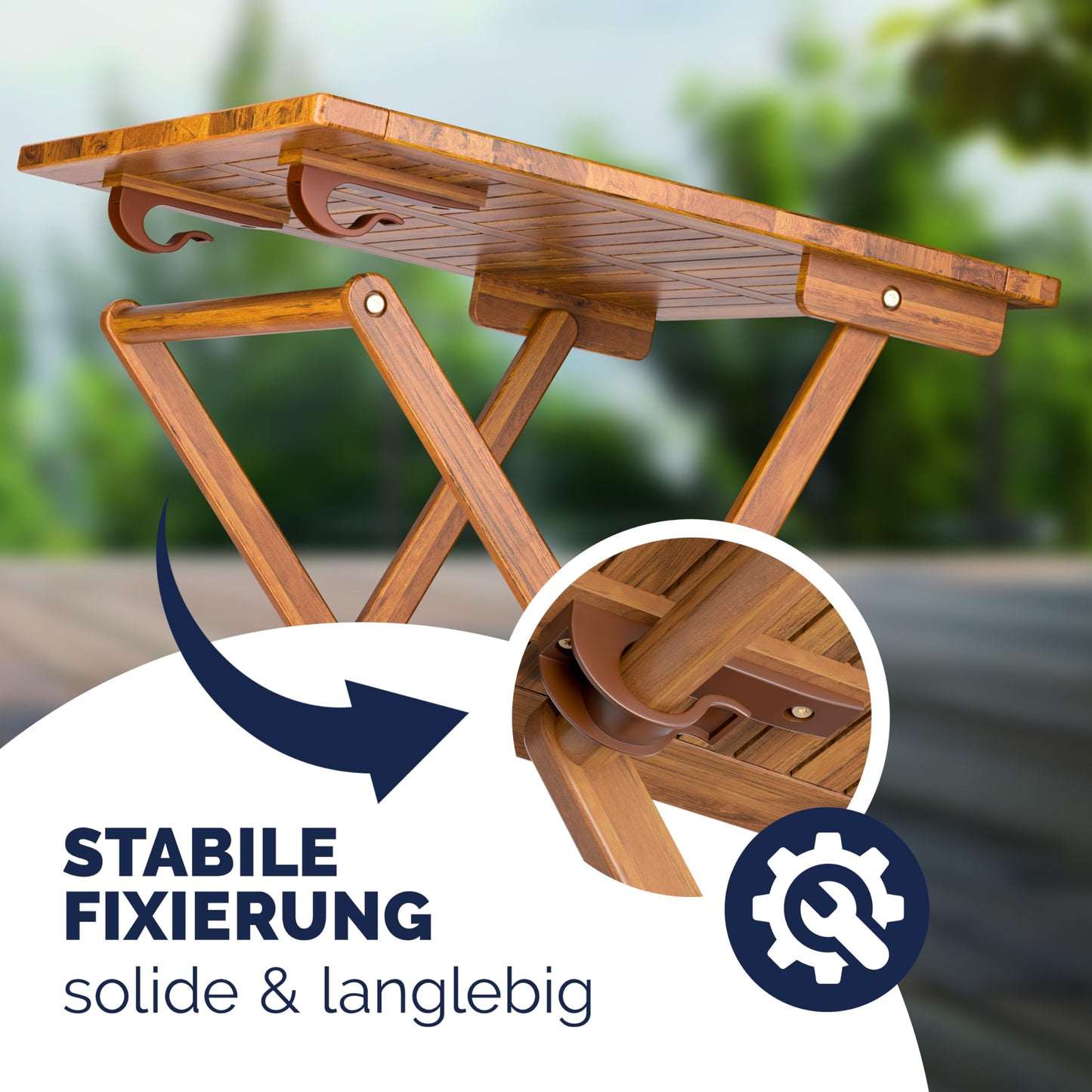 CASARIA® Set Muebles de Balcón 3 Pzs Mesa 2 Sillas Plegables Juego Completo Jardín Terraza Madera Acacia