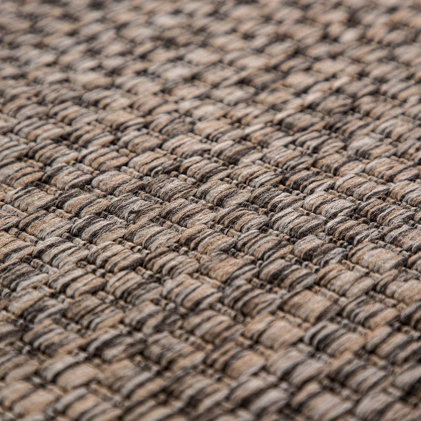 Paco Home Alfombra Exterior Interior Balcón Terraza Alfombra Cocina Monocolor Jaspeado, tamaño:80x250 cm, Color:Taupe