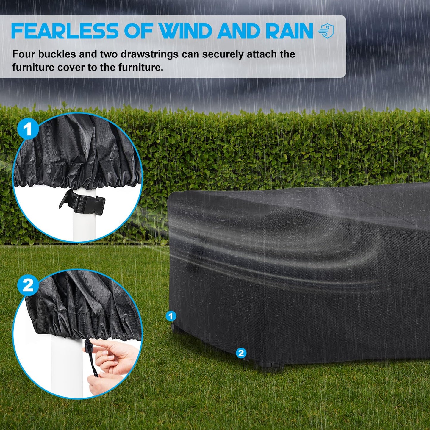 Funda Muebles Jardin Impermeable 242x162x100cm, Cubre Mueble Jardín 600D Oxford, Funda Sofa Jardín Exterior Anti-UV para Juego de Muebles de Jardín Funda Exterior Impermeable Sofa