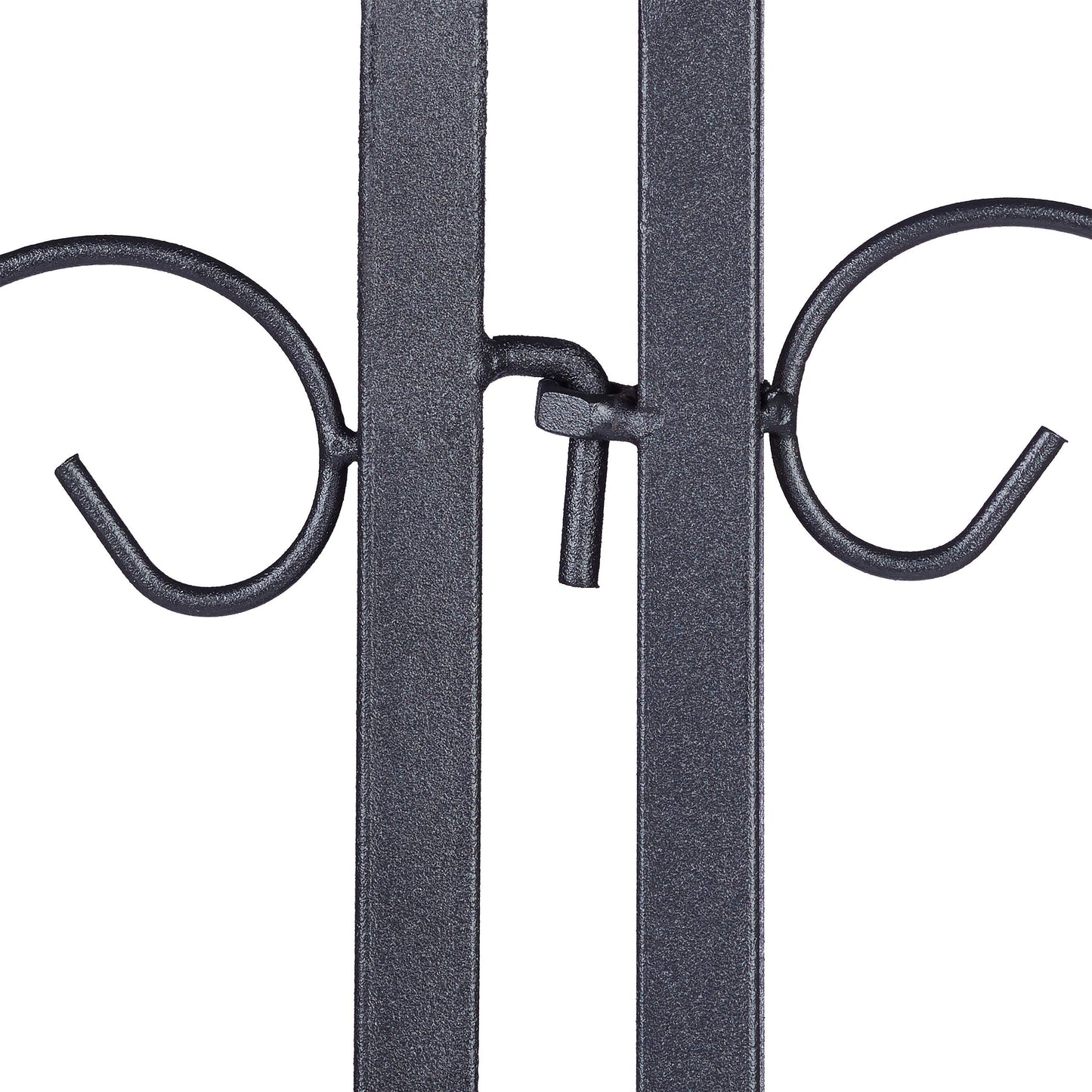 Relaxdays Valla Jardín Metálica, Estilo Vintage, Vallado Huerto con Adornos, 4 Paneles de Valla, 34,5x56,5 cm, Negro