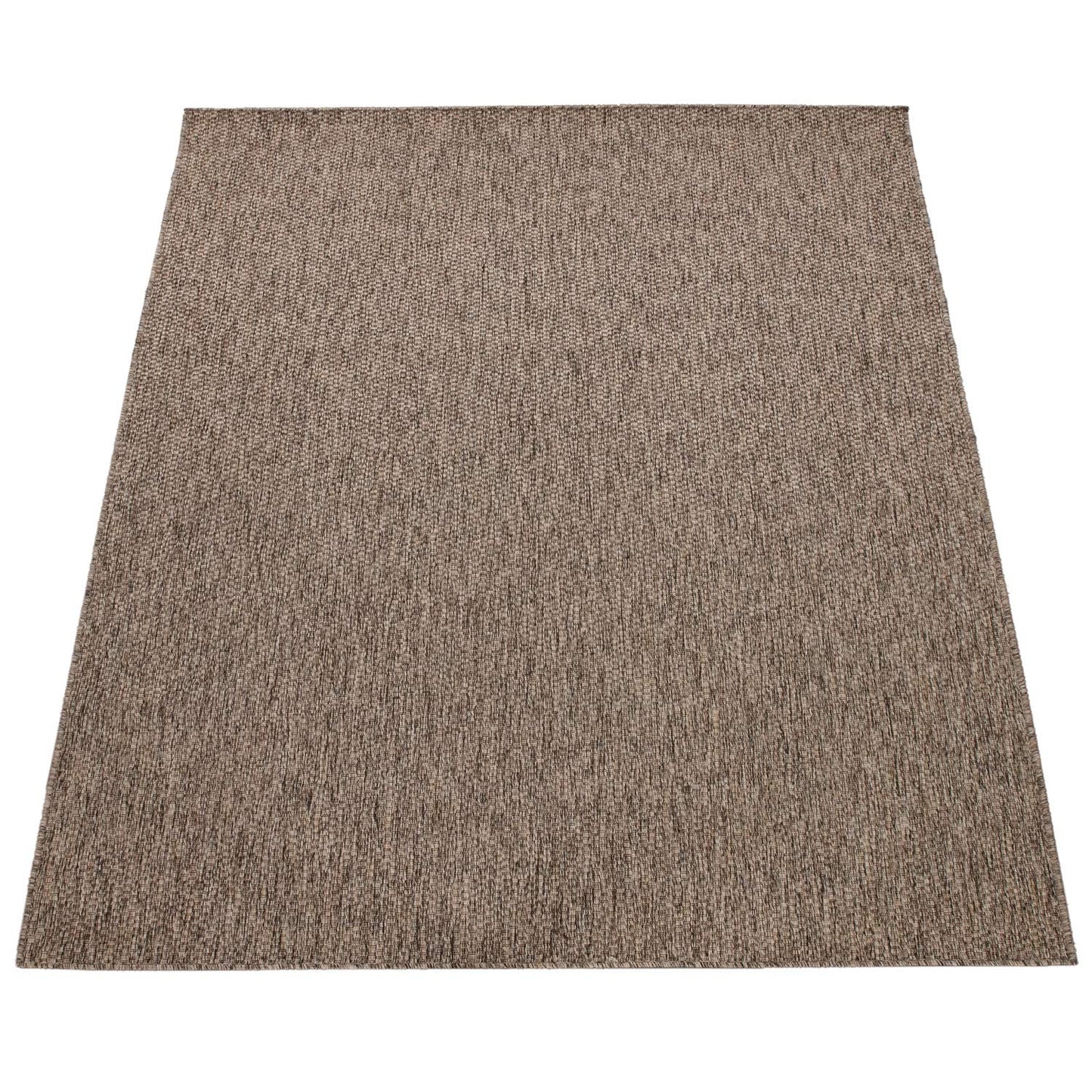 Paco Home Alfombra Exterior Interior Balcón Terraza Alfombra Cocina Monocolor Jaspeado, tamaño:80x250 cm, Color:Taupe