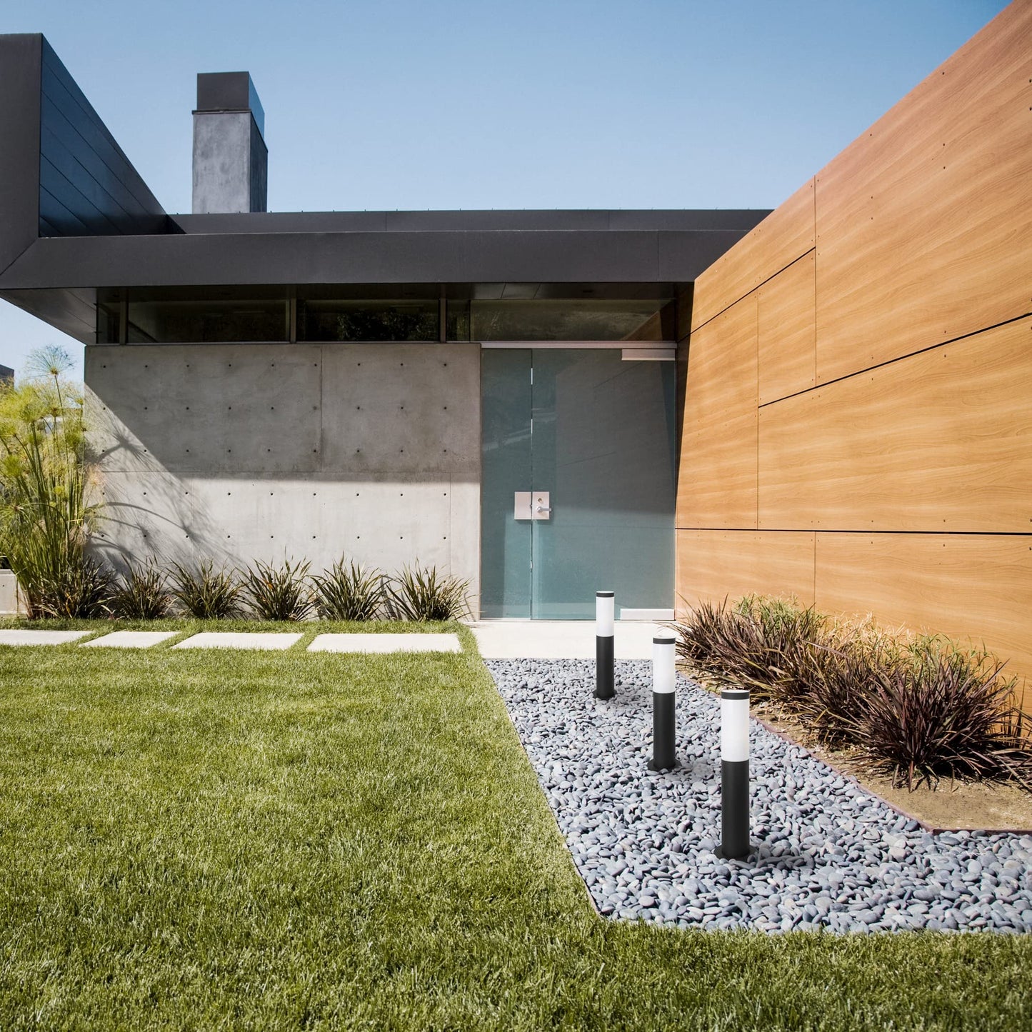 FORLIGHT Koral Baliza Exterior para Jardín Resistente al Agua IP55. Poste de Luz para Sendero y Camino. Lámpara Bolardo de Acero Inoxidable Gris Urbano 23W. Farolillo Moderno Zonas de Paso