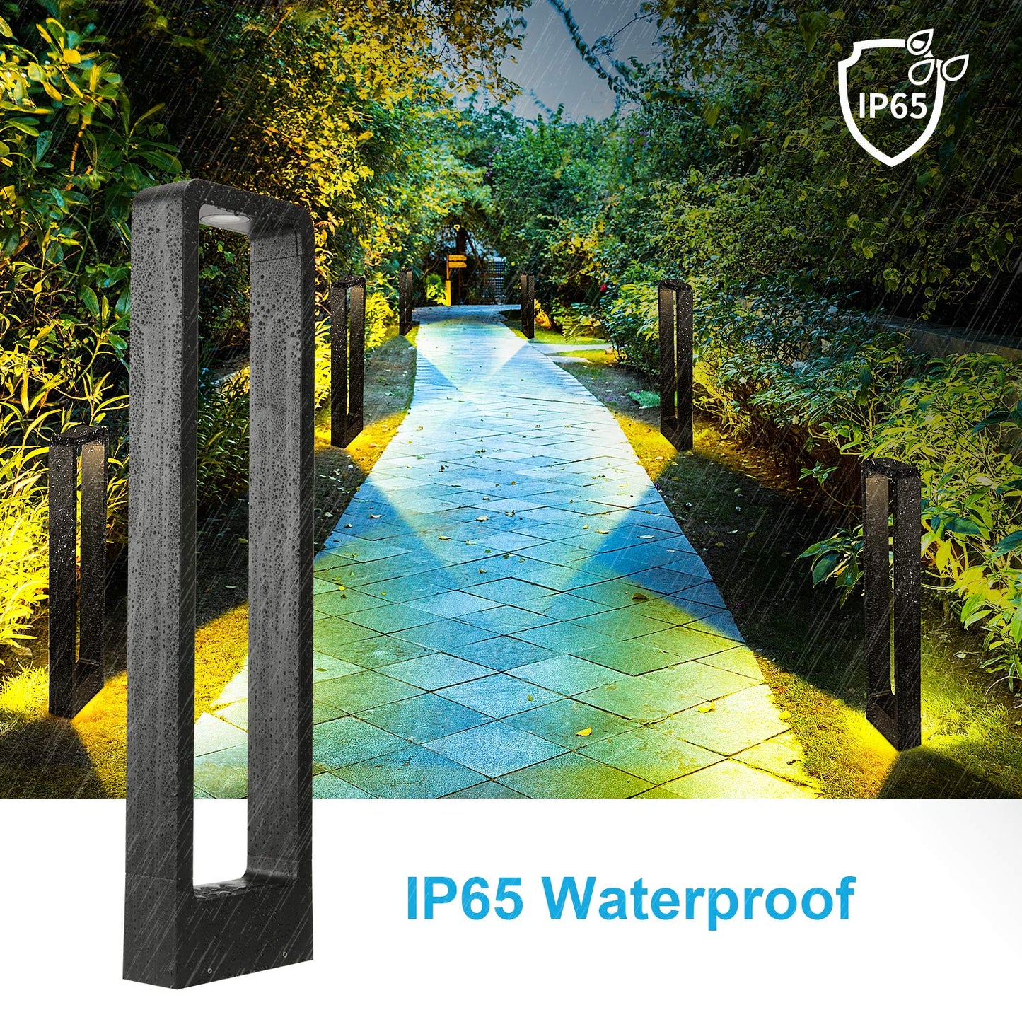 LEDMO 12W Lampara Exterior Jardin 3000K Farolas de Jardin LED Balizas Exterior Jardin 60cm Farolas Exterior Jardin Impermeable IP65