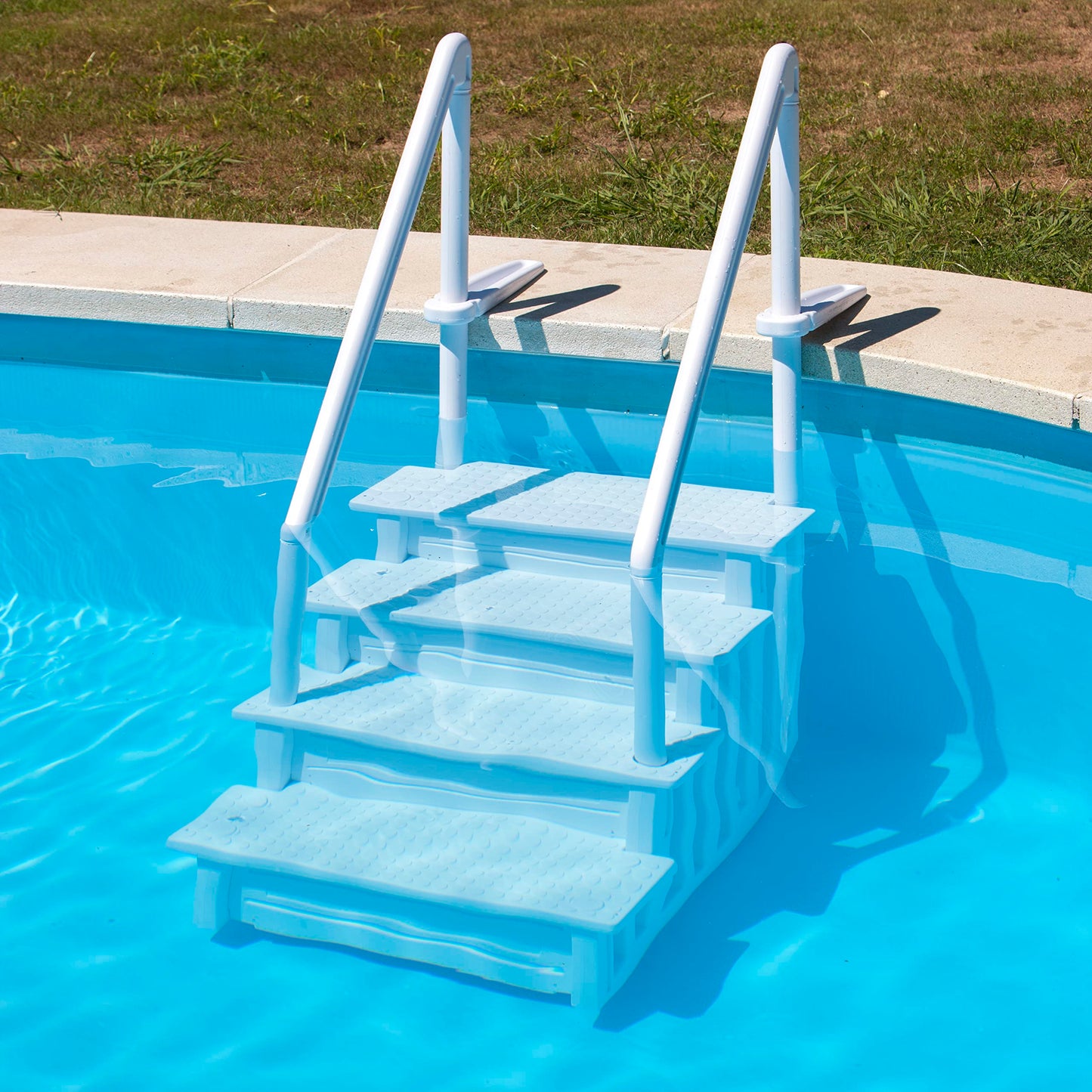 GRE Easy Entry Synthetic – Escalera accesible para piscina, entrada fácil, sintética, ancho x alto: 50 x 206 cm, 4 peldaños