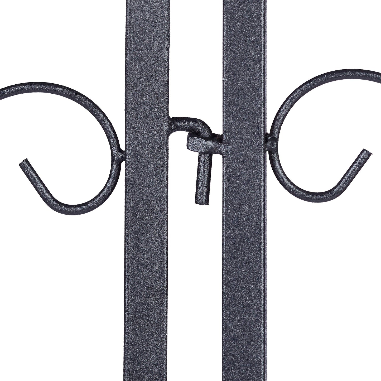 Relaxdays Valla Jardín Metálica, Estilo Vintage, Vallado Huerto con Adornos, 4 Paneles de Valla, 34,5x56,5 cm, Negro