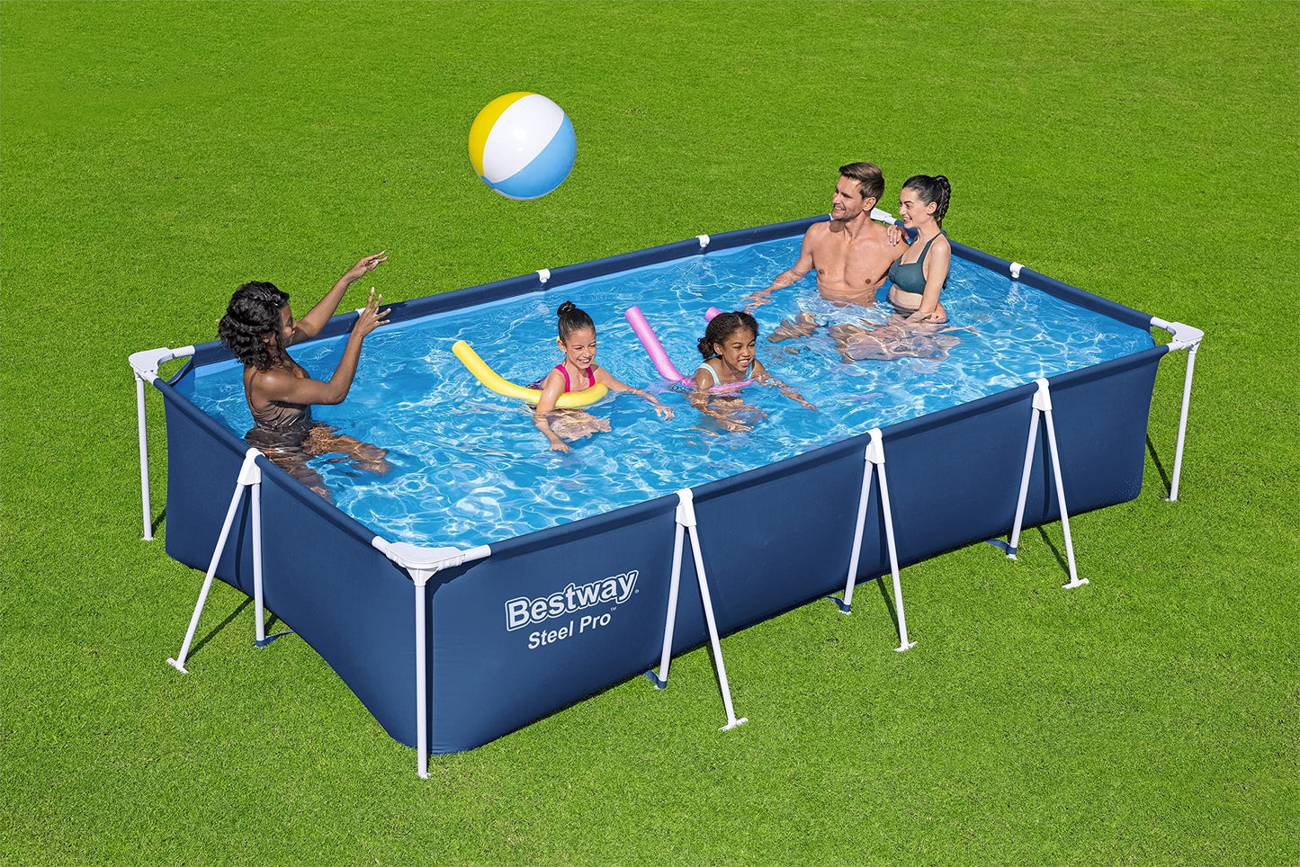 Bestway 56405 - Piscina Desmontable Tubular Infantil Family Splash Frame Pool 400x211x81 cm