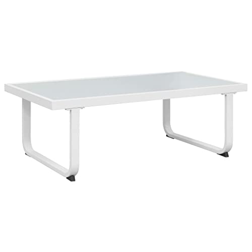vidaXL Set Muebles Jardín 13 Pzas Aluminio Negro Blanco Sofá Mesa de Exterior