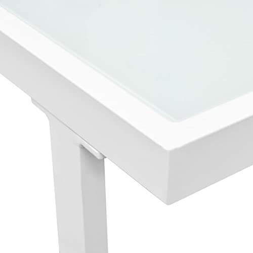 vidaXL Set Muebles Jardín 13 Pzas Aluminio Negro Blanco Sofá Mesa de Exterior