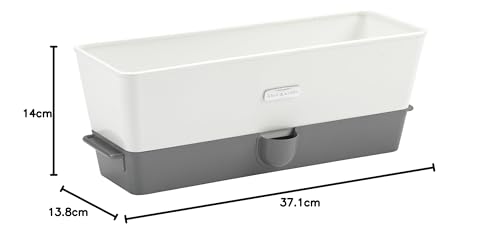 Cole & Mason H105349 Burwell Conservador para Hierbas Aromaticas en Macetas, Blanco/Gris, Cultivo de Plantas Hierbas de Interior, Acero Inoxidable, Triple, para 3 macetas